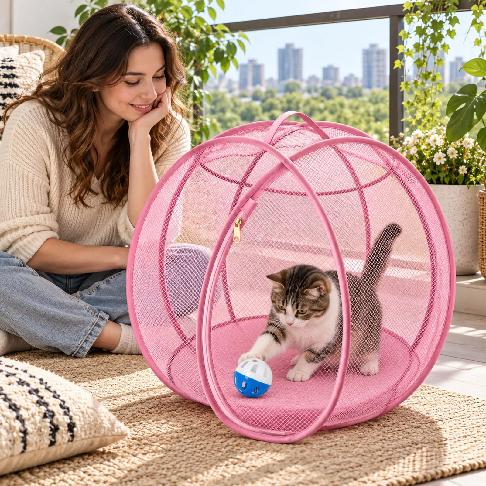 Generic Rolling Cat and Hamster Outdoor Pop-Up Ball - immagine 4