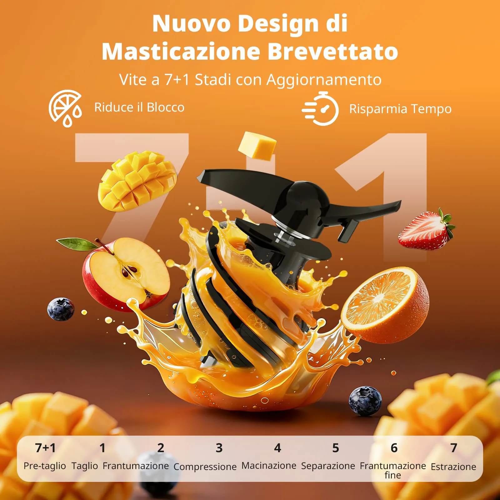 AIRMSEN Estrattore di Succo a Freddo Elettrico, 2,1L, 300W, KS-218T-EU - immagine 5