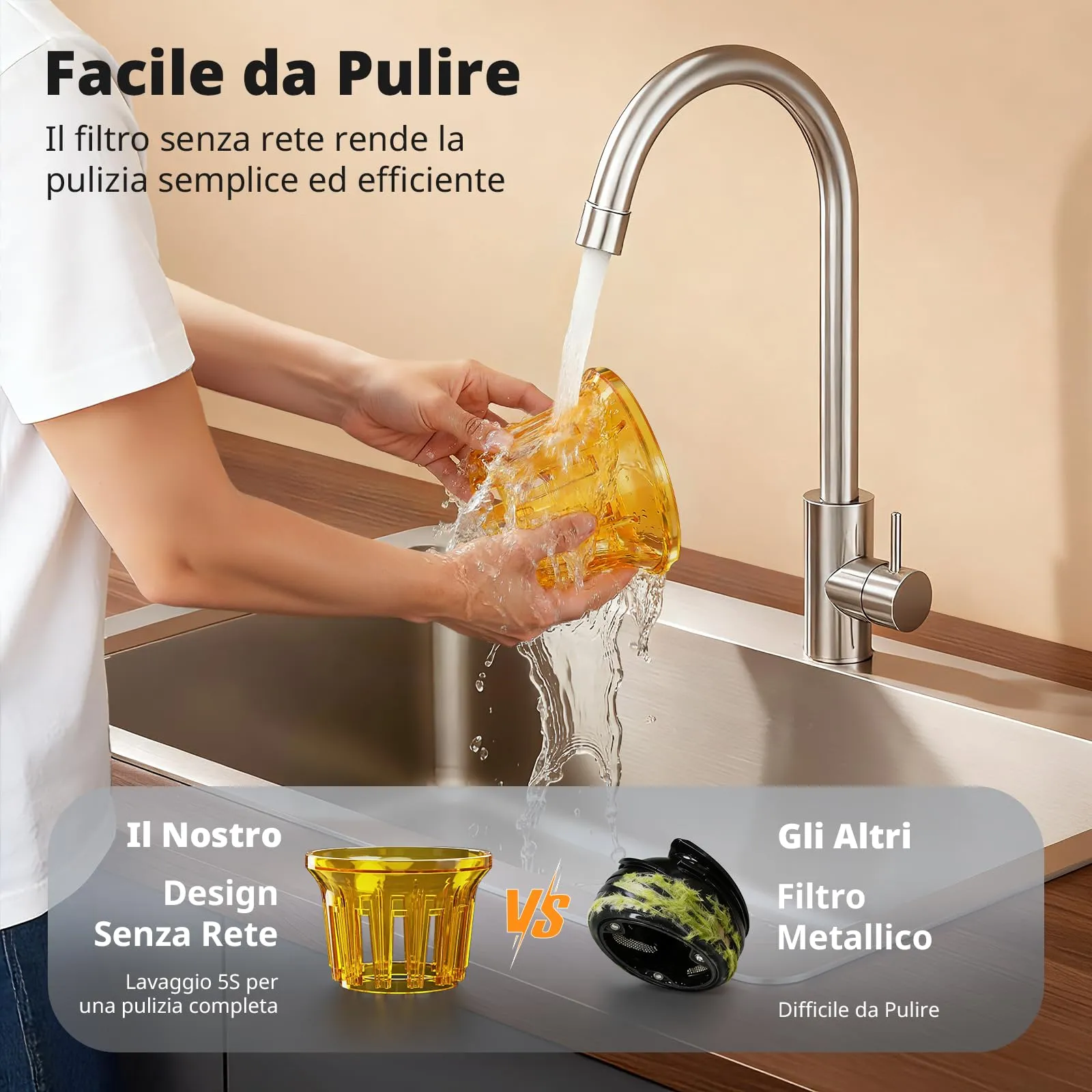 AIRMSEN Estrattore di Succo a Freddo Elettrico, 2,1L, 300W, KS-218T-EU - immagine 9