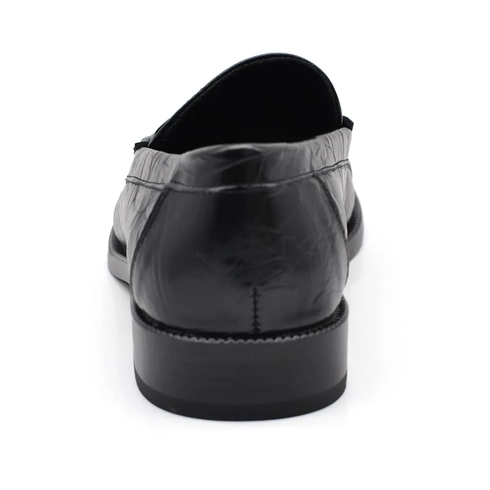 IF Mocassini Donna Penny Loafer Effetto Pelle Stropicciata GA075 Marrone 41 - immagine 6