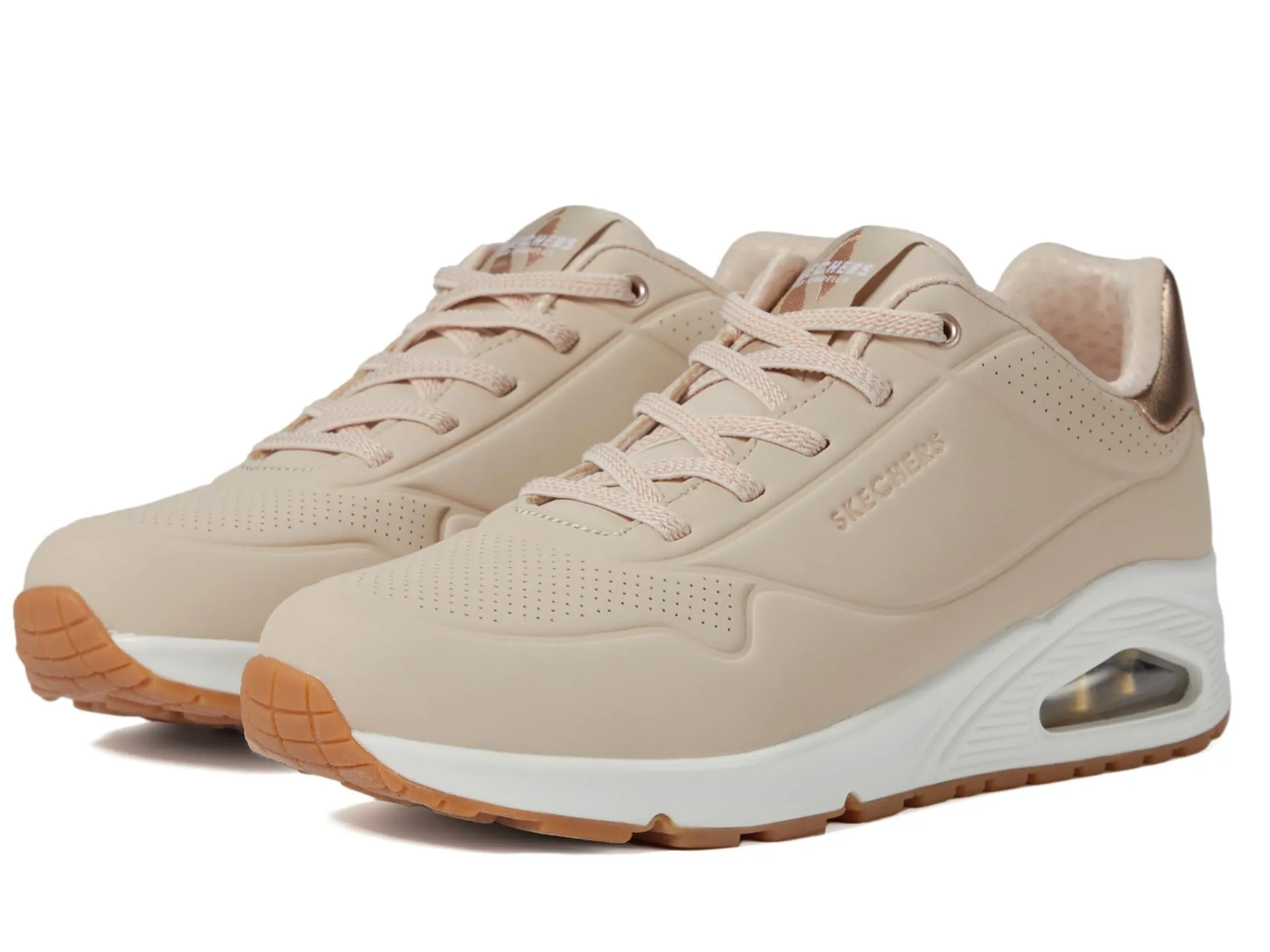 Skechers Uno Shimmer Away Women's Sneakers, Natural, 37.5 EU - immagine 2