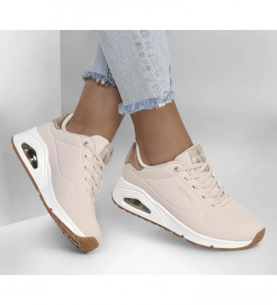 Skechers Uno Shimmer Away Scarpe da Ginnastica Donna, Natural, 38 EU - immagine 2
