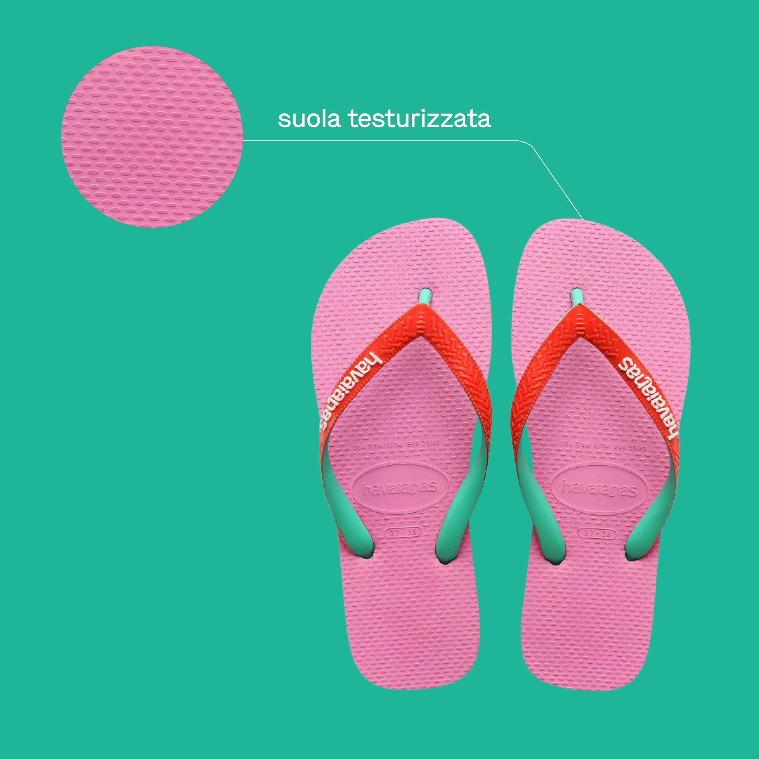 Havaianas Top Mix Unisex Adult Flip-Flops Pink Lemonade 33 EU - immagine 5