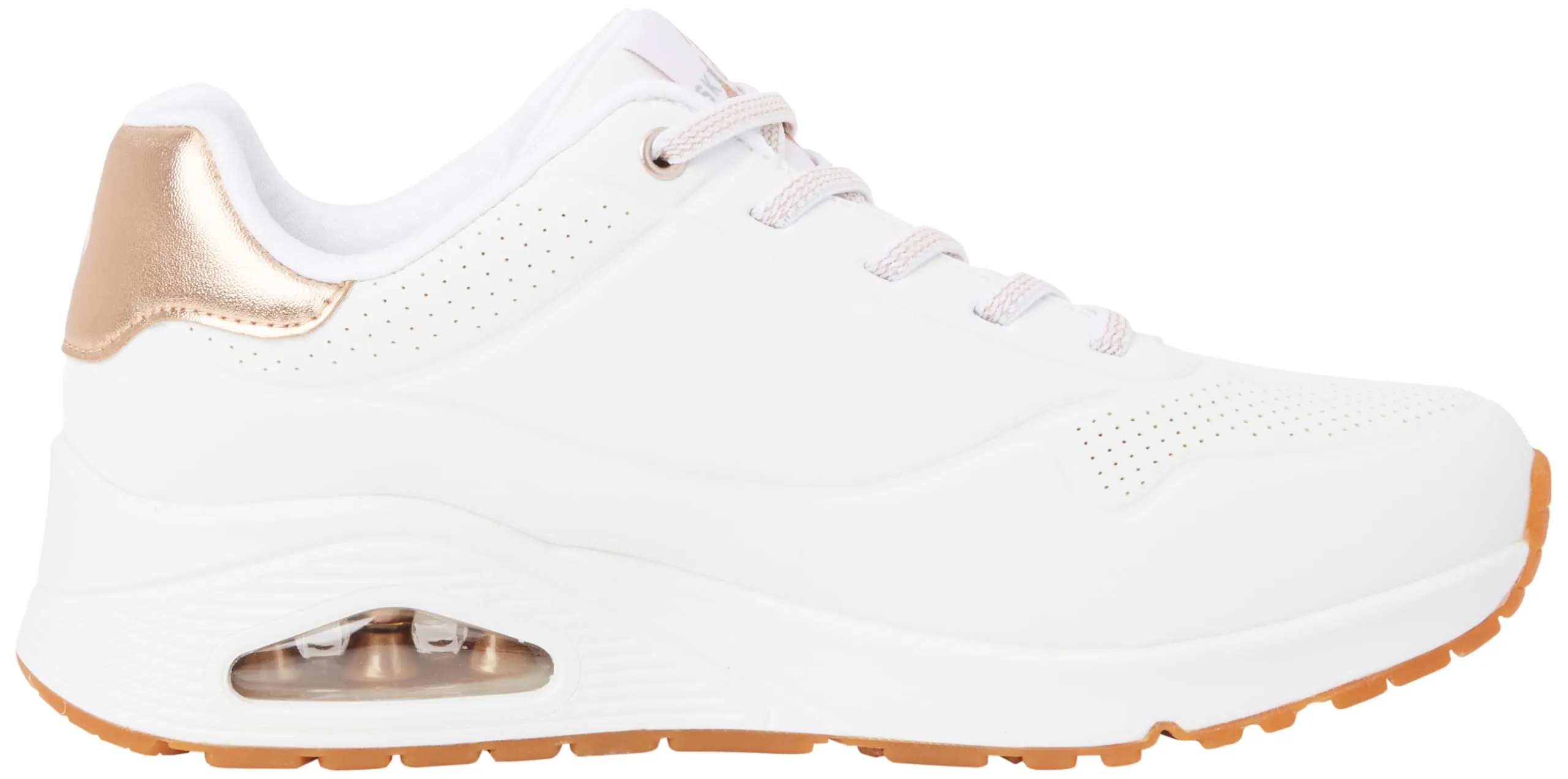 Skechers Uno Shimmer Away Women's Sneaker, White, 8 Wide - immagine 4