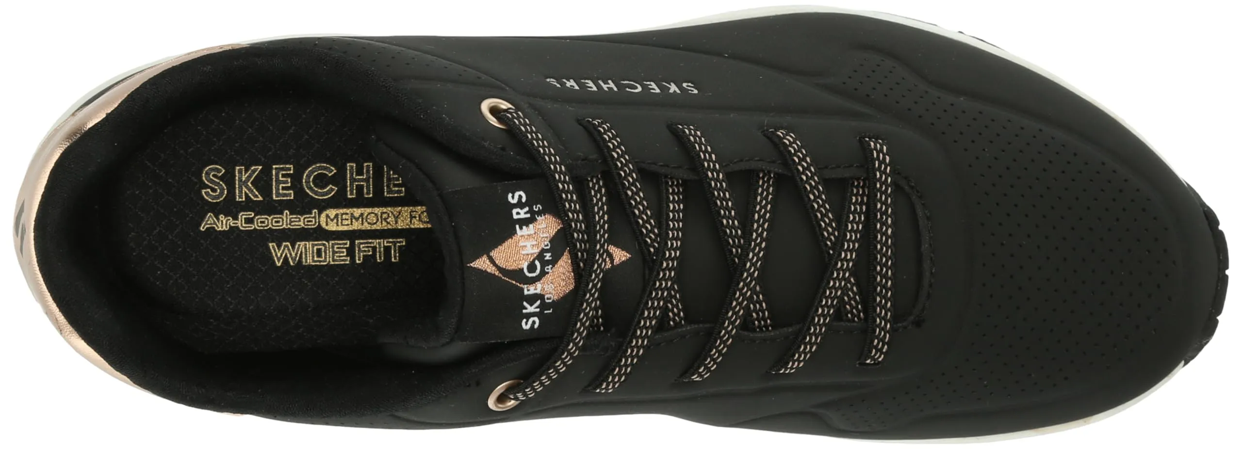 Skechers Uno Shimmer Away Scarpe da Ginnastica Donna, Nero, 35 EU Larga - immagine 4