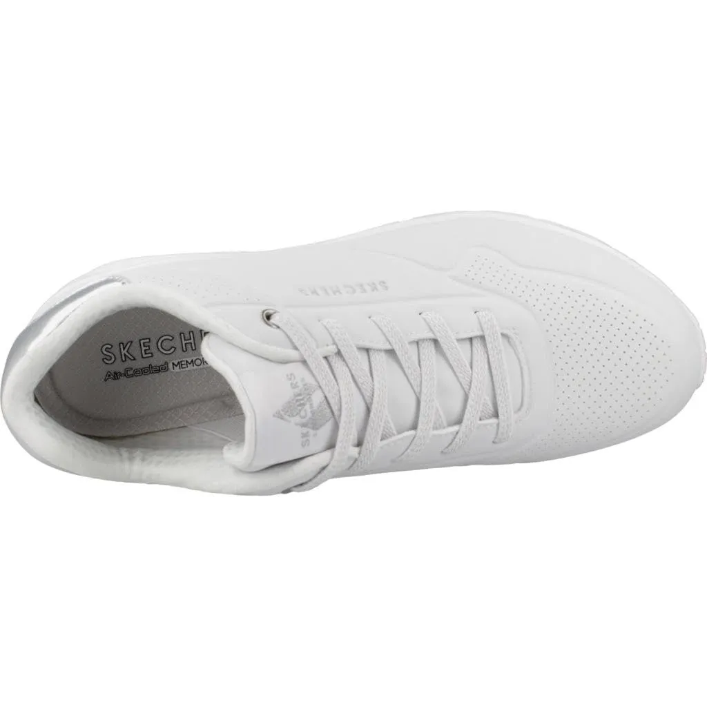 Skechers Uno-Shimmer Away Sneaker da donna, Bianco, 40 EU - immagine 8