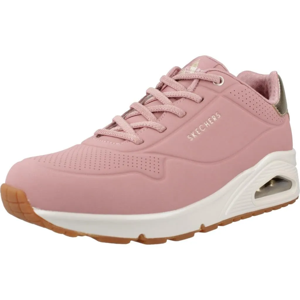 Skechers Uno Shimmer Away Sneaker Donna, Rosa Durabuck Oro Rosa, 38 EU - immagine 1