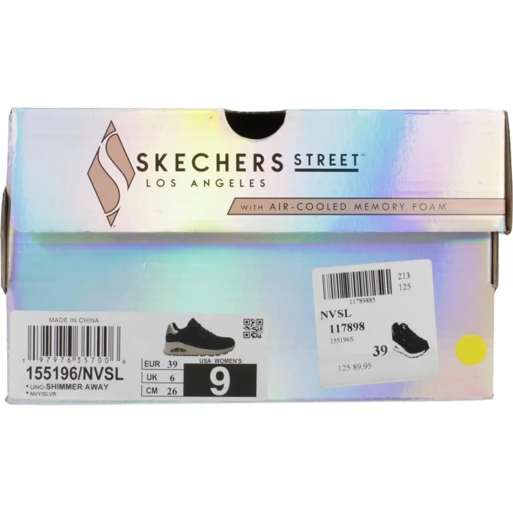 Skechers Uno Shimmer Away Scarpe da Ginnastica Donna, Navy, 39 EU - immagine 8