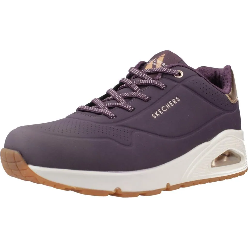 Skechers Uno Shimmer Away Sneaker Donna, Viola Scuro Rosegold, 38 EU - immagine 1