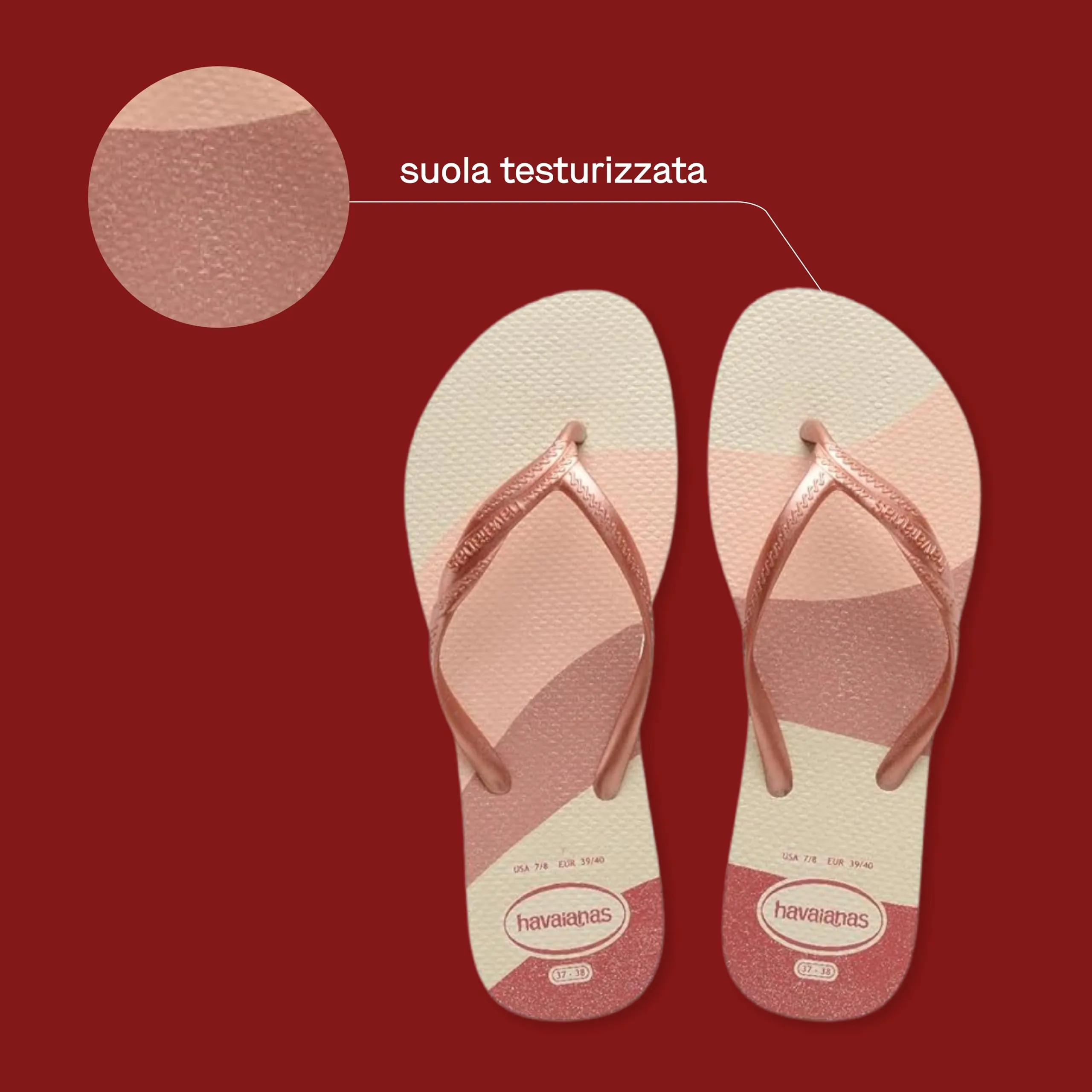 Havaianas Women Fantasia Gloss Rose Gold, 33/34 EU - immagine 3