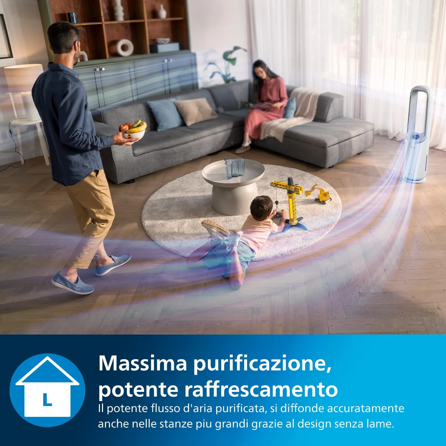 Philips Air Performer 7000 2 in 1 Purificatore e ventilatore, AMF765/10, Bianco - immagine 5