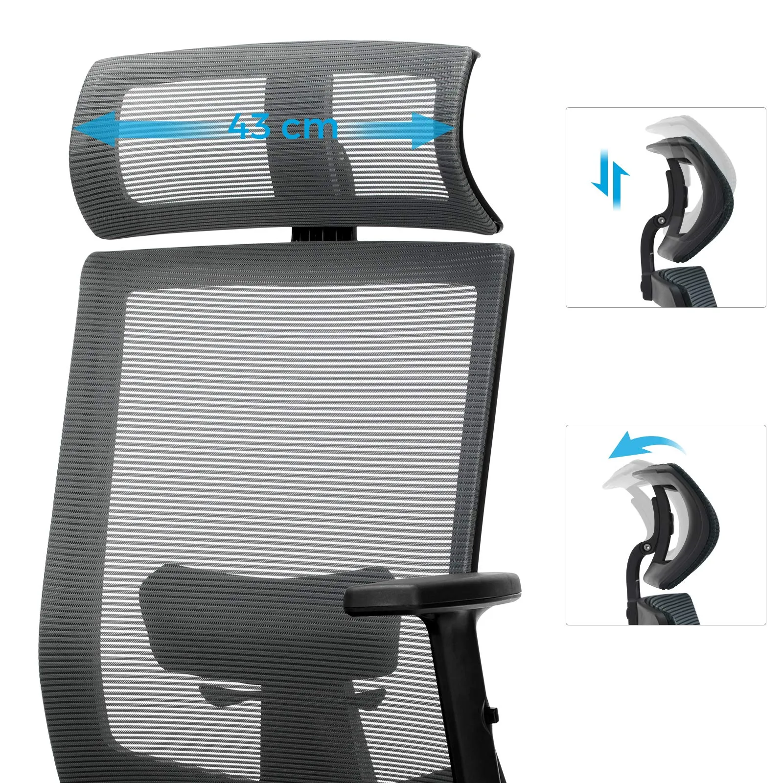 SONGMICS Sedia da Ufficio Ergonomica in Rete con Supporto Lombare, OBN55BG - immagine 4