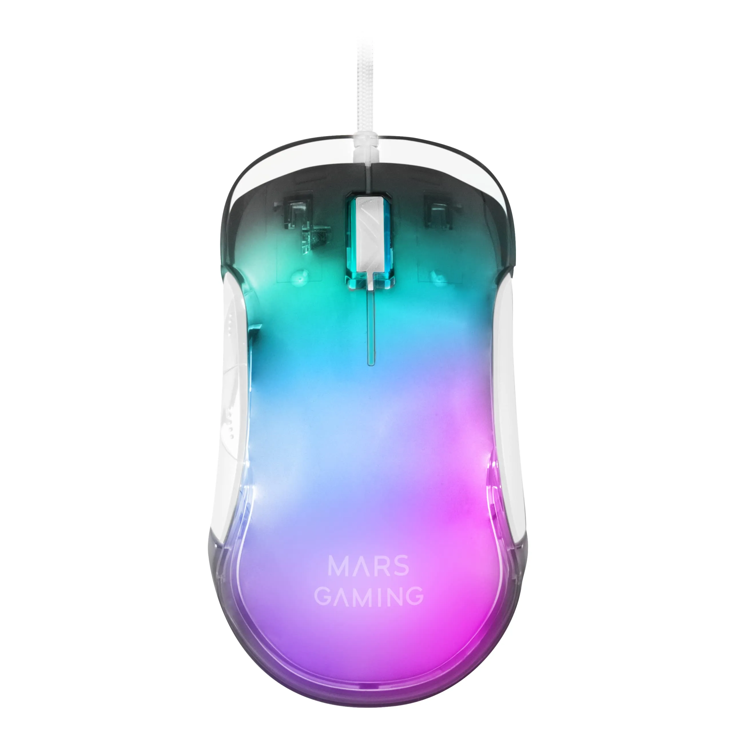 Mars Gaming MMGLOW RGB Chroma-Glow Gaming Mouse, 12800 DPI, Bianco - immagine 1