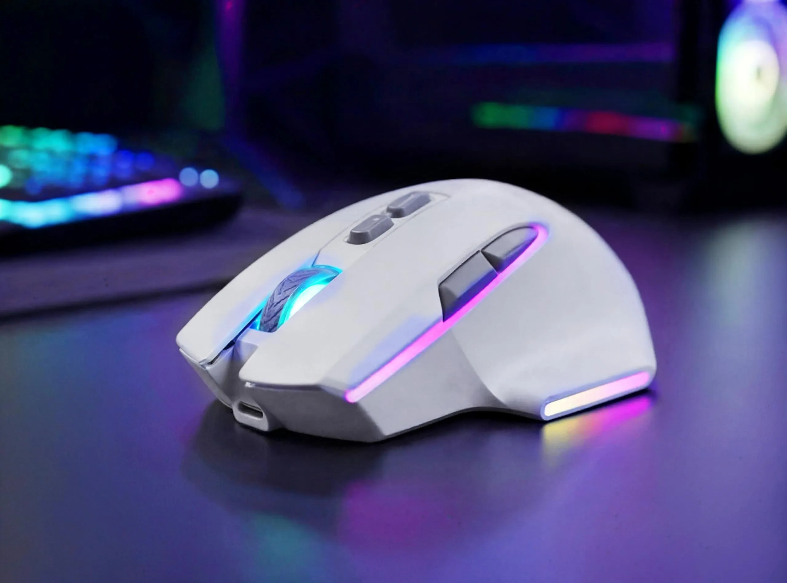 Mars Gaming MMW-VECTOR Wireless Tri-mode Gaming Mouse, Bluetooth 5.4, 2.4G, USB-C, 12000 DPI, Huano Switches, RGB Chroma, White - immagine 9
