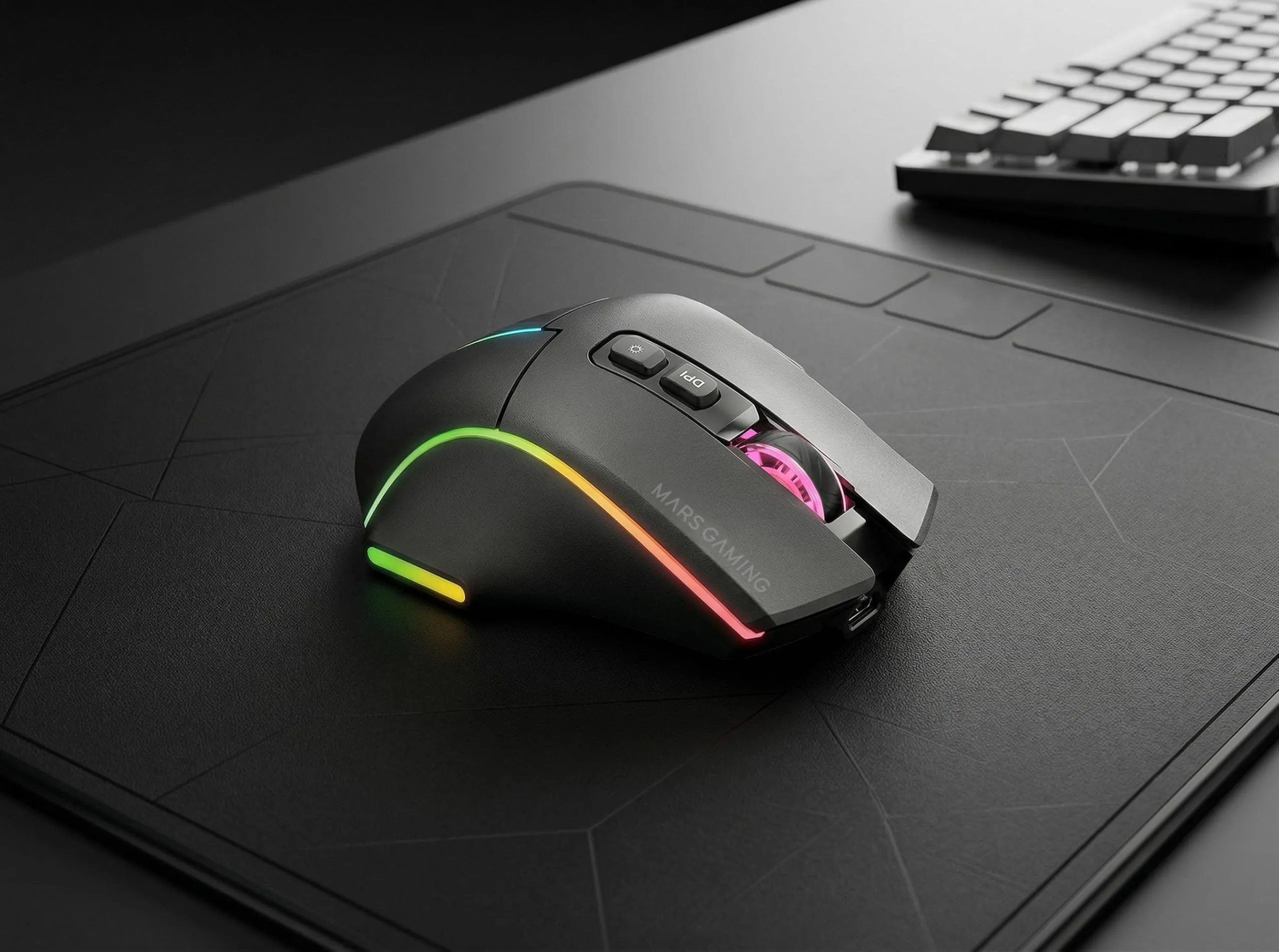 Mars Gaming MMW-VECTOR Wireless Gaming Mouse, Tri-mode Bluetooth 5.4, 2.4G, USB-C, 12000 DPI Optical Sensor, Huano Switches, RGB Chroma, Black - immagine 10