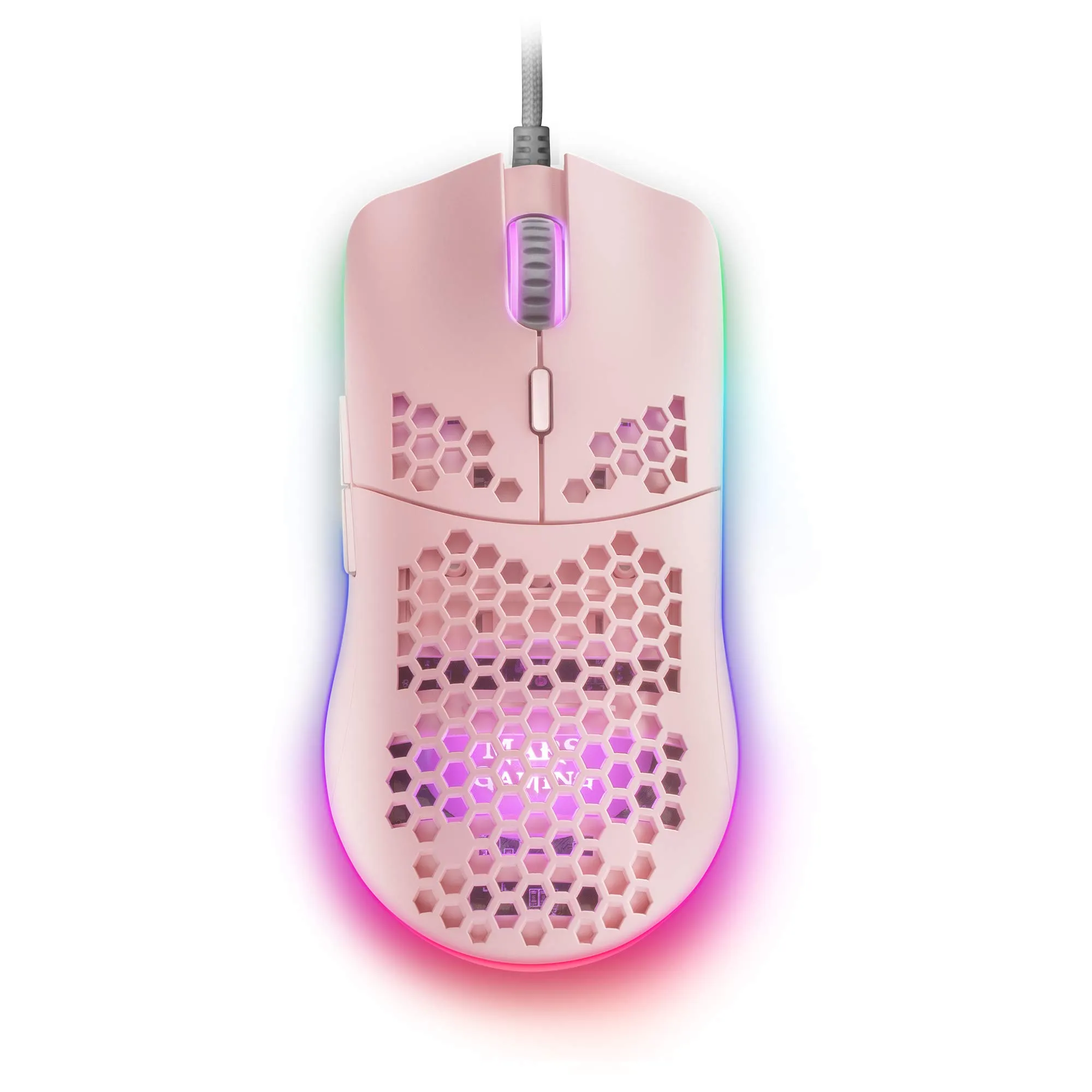 Mars Gaming MMAX Ultralight Gaming Mouse, 12400 DPI PixArt Sensor, RGB Chroma, 7 Programmable Buttons, Huano Switches, Pink - immagine 1