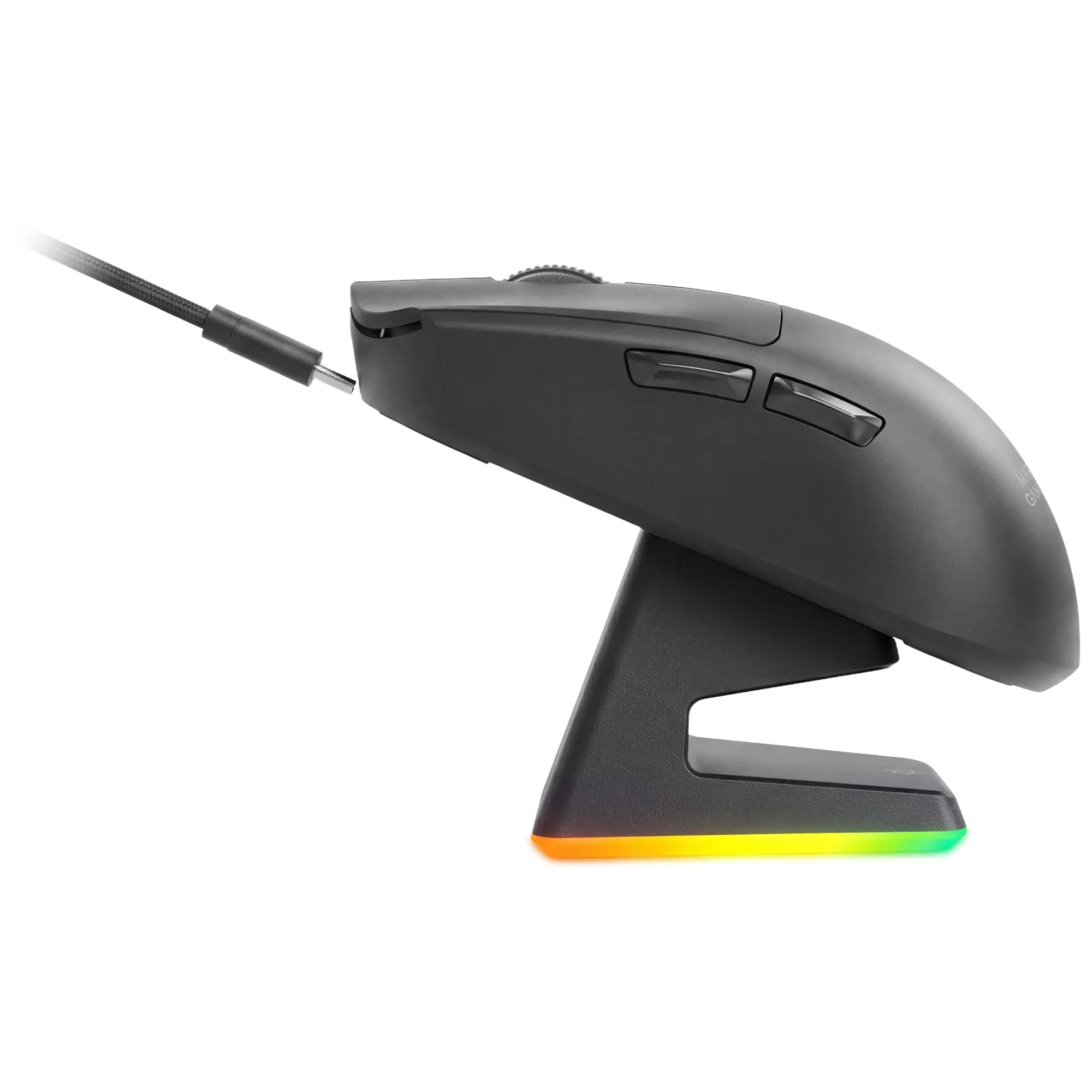 Mars Gaming MMW-ELITE Wireless Gaming Mouse, Bluetooth 5.4 + 2.4G + Cable, PixArt PAW3311PRO 20000 DPI, 69g, 6 Buttons, OLED Screen, RGB Magnetic Charging Base, Black - immagine 7