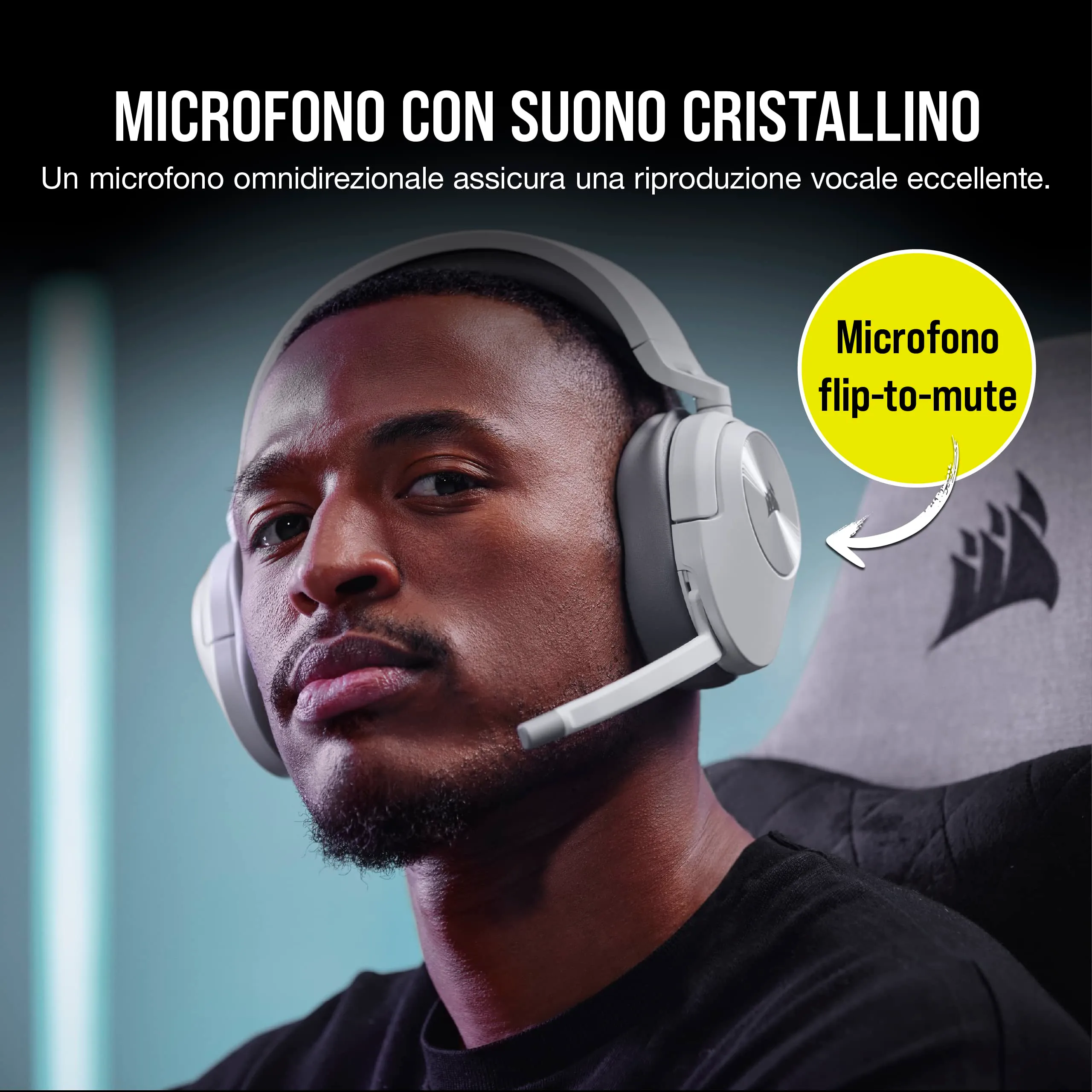 Corsair HS55 Wireless Cuffia Gaming con Microfono - Bianco - immagine 6