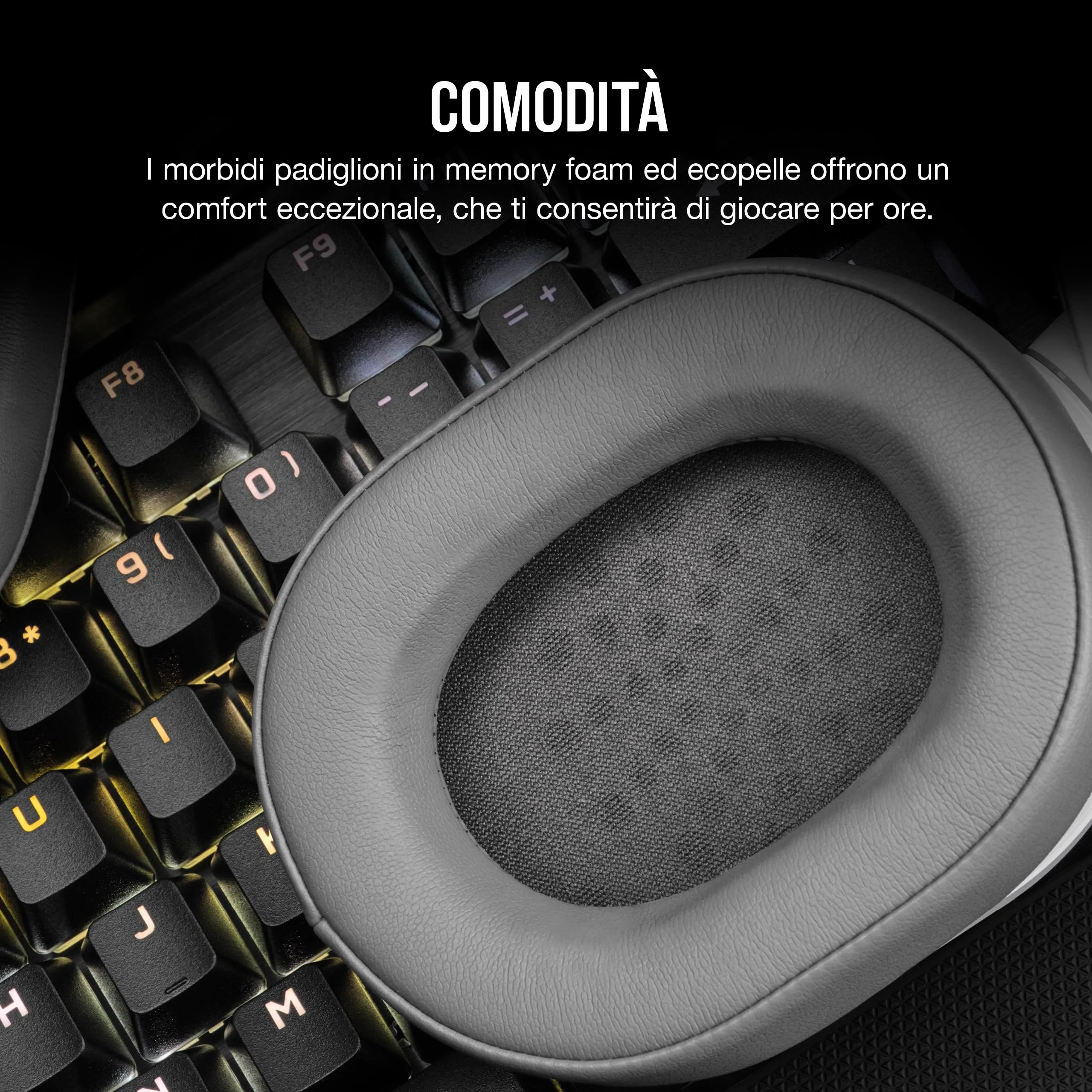 Corsair HS55 Stereo Cuffie da Gioco Cablate con Microfono - Bianco - immagine 5