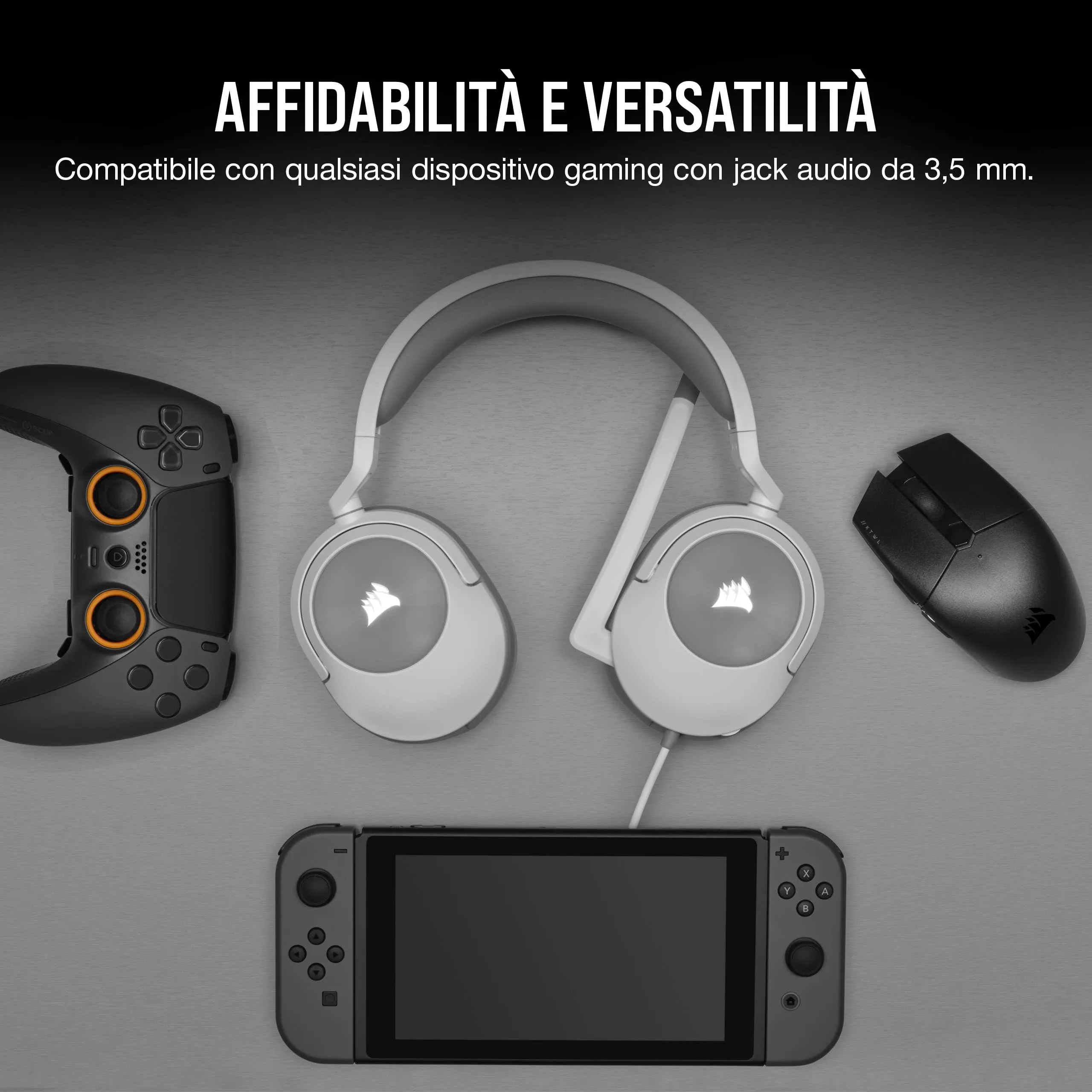 Corsair HS55 Stereo Cuffie da Gioco Cablate con Microfono - Bianco - immagine 6