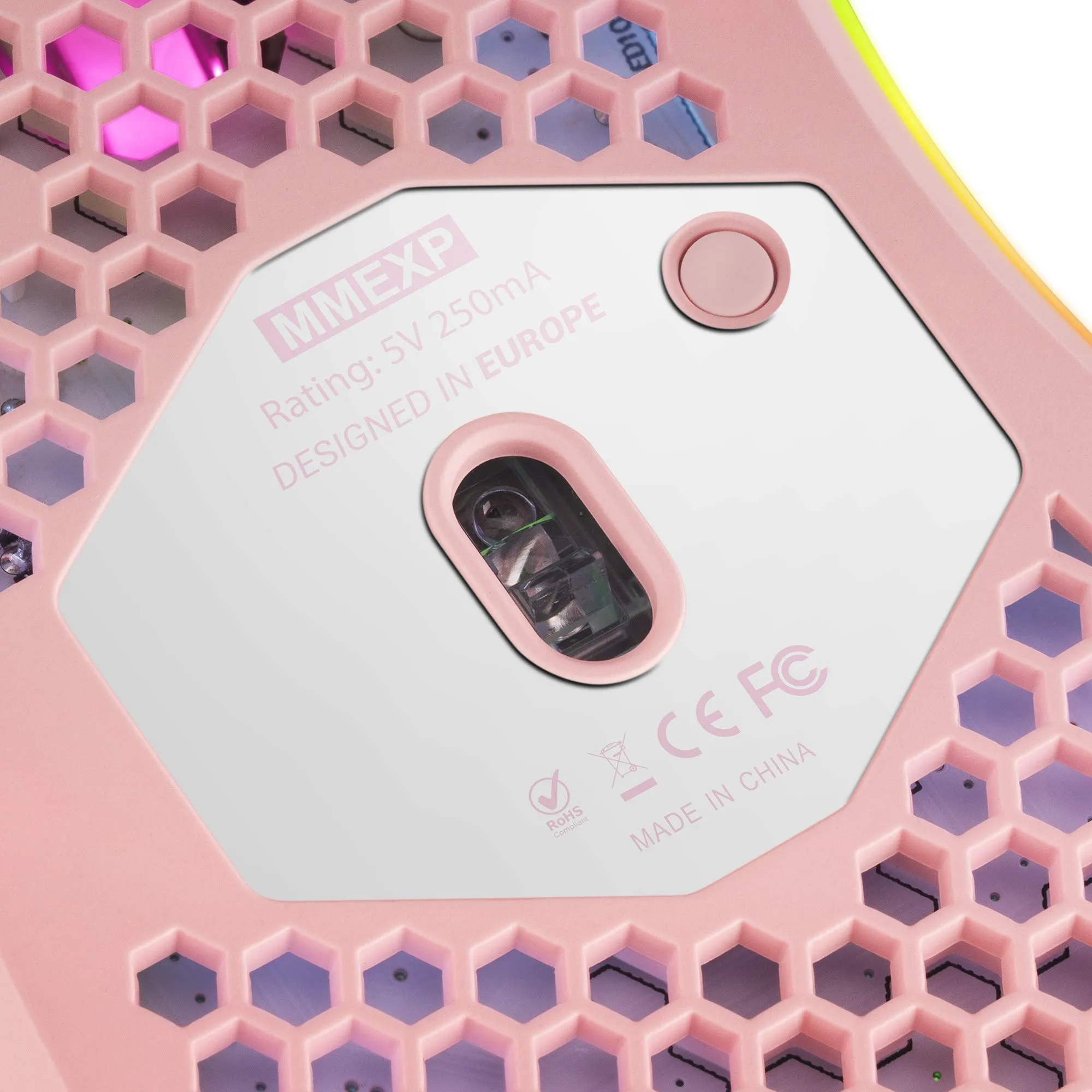 Mars Gaming MMEX Gaming Mouse, 32000 DPI, PixArt 3389PRO Sensor, Optical Switches, Hive Ultralight 75g, RGB Chroma, 7 Buttons, Pink - immagine 6