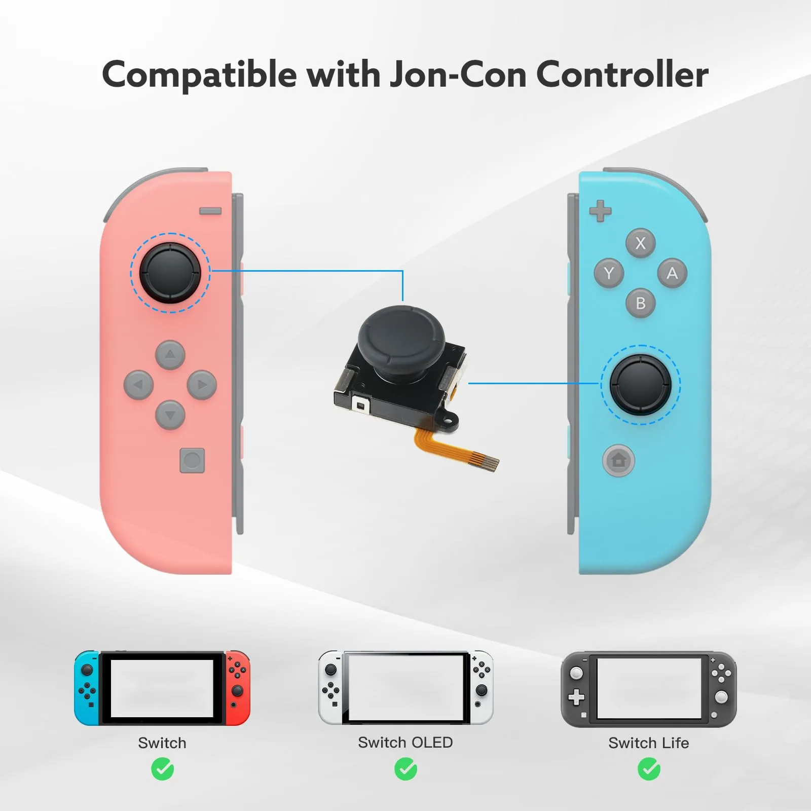 BRONAL TMR Joystick Effetto Hall per JoyCon (2 pezzi) - immagine 3