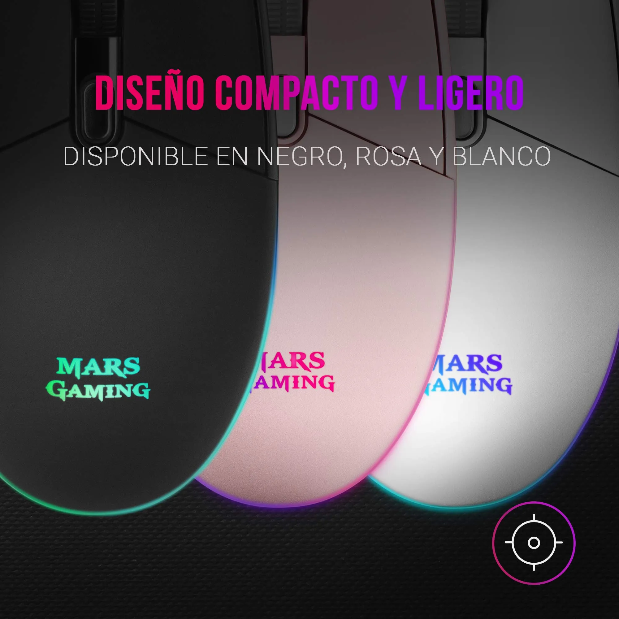 Mars Gaming MMG RGB Flow Gaming Mouse, 3200 DPI, Huano Mechanical Switches, 6 Buttons, Black - immagine 5