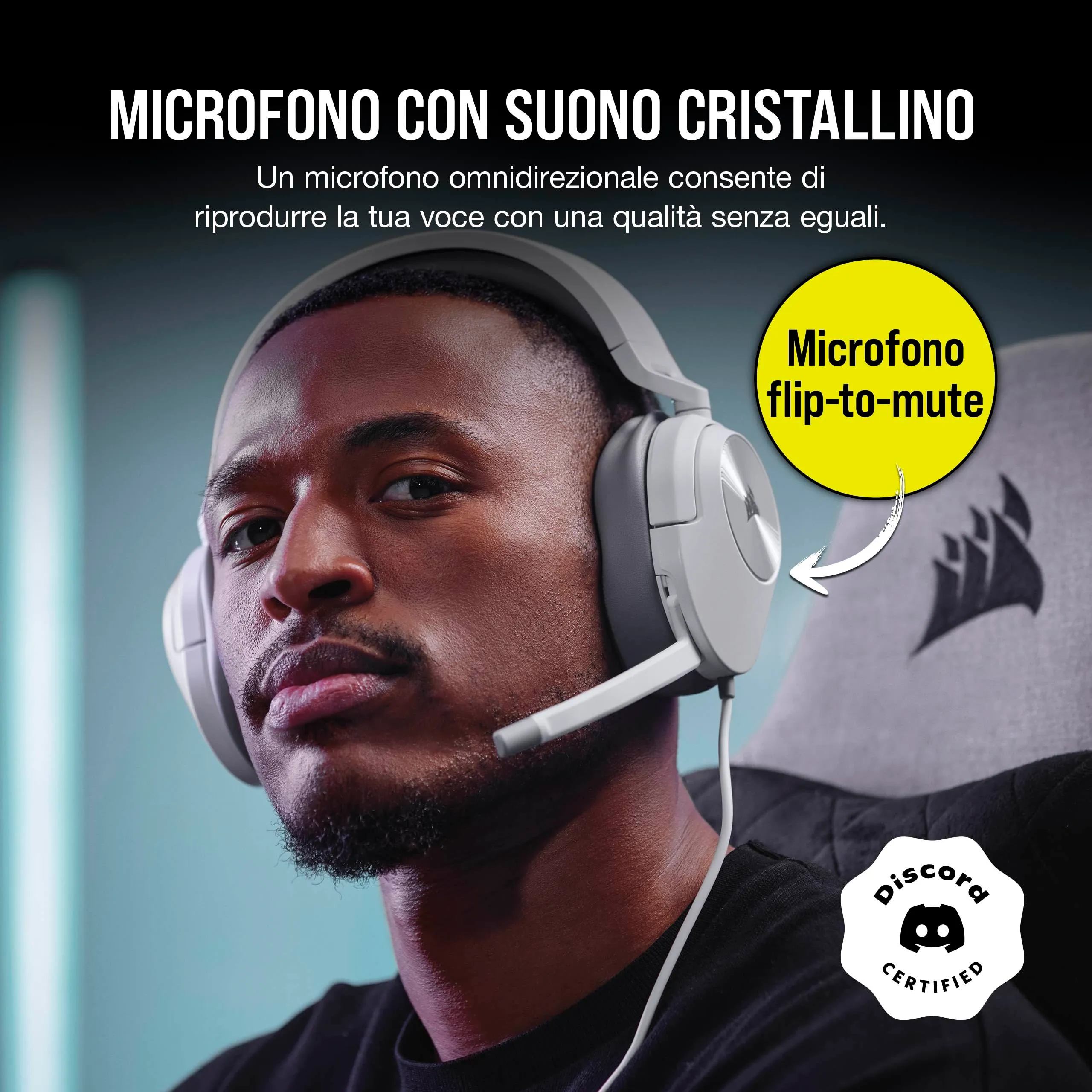 Corsair HS55 Surround Gaming Headset 7.1 - Bianco - immagine 3