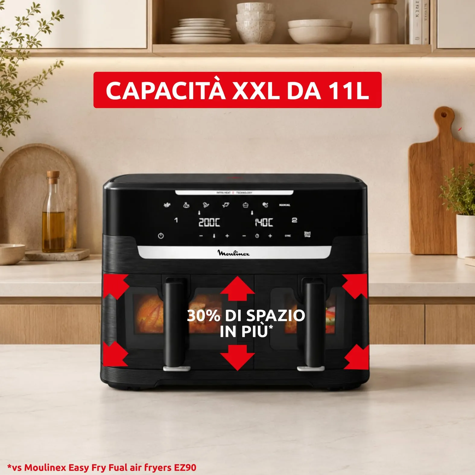 Moulinex Ever Fry XXL Dual Air Fryer, EZ9488 - immagine 3