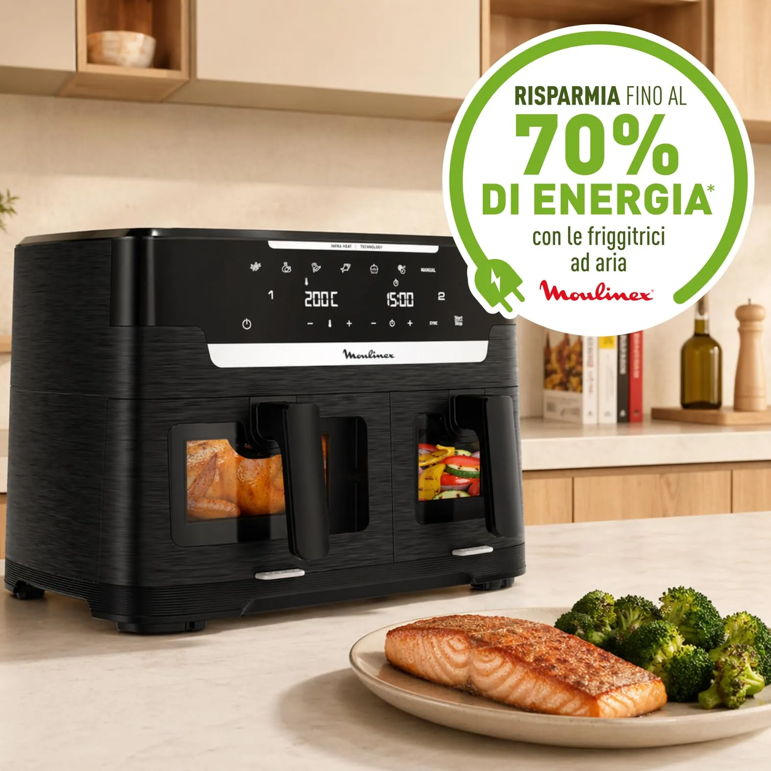 Moulinex Ever Fry XXL Dual Air Fryer, EZ9488 - immagine 7