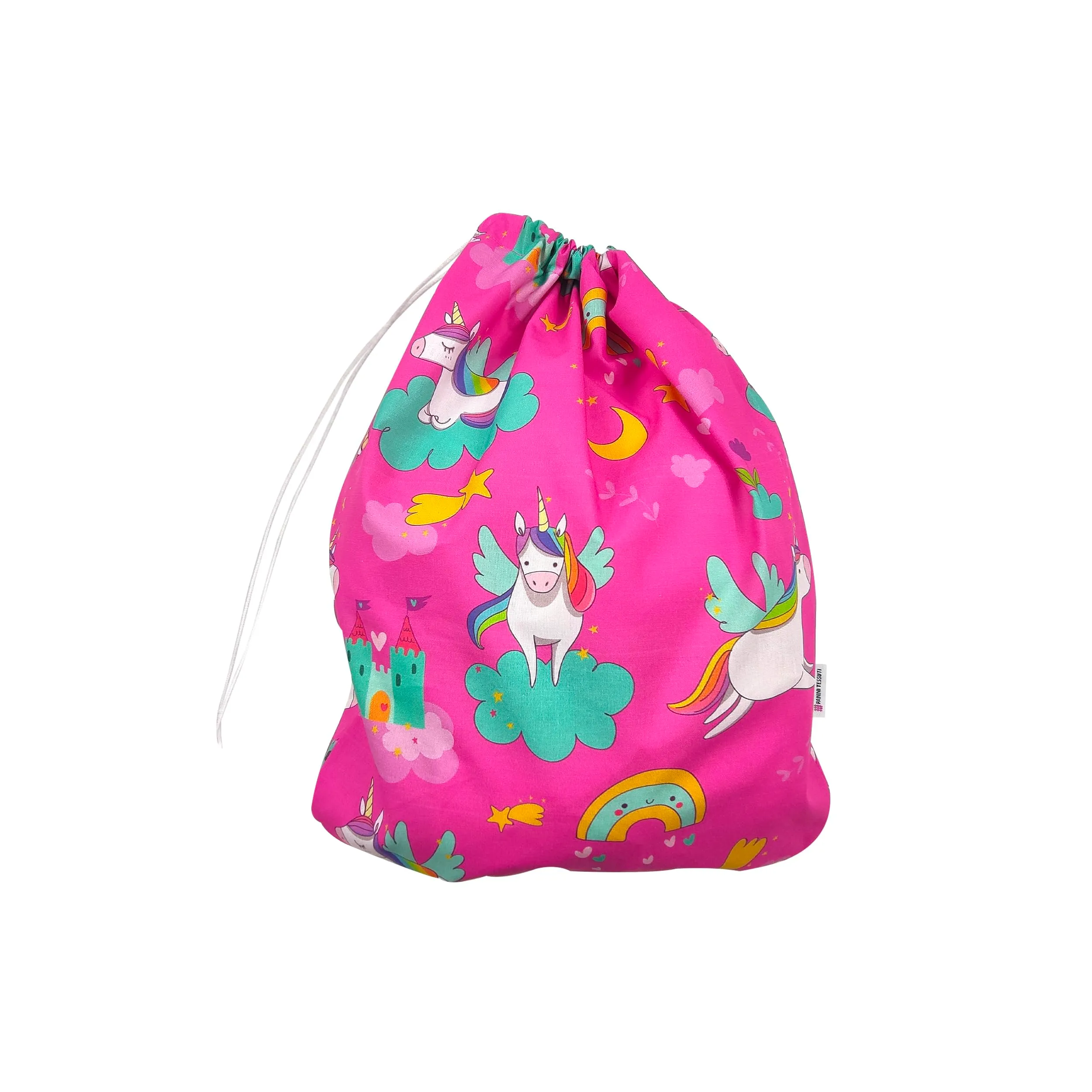 Panini Tessuti Sacchetto per Cambio Asilo Nido in 100% Cotone, 34x44 cm - immagine 2