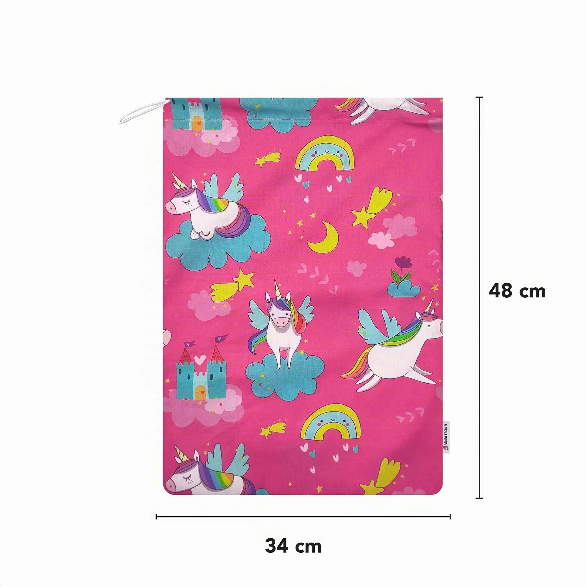 Panini Tessuti Sacchetto per Cambio Asilo Nido in 100% Cotone, 34x44 cm - immagine 3