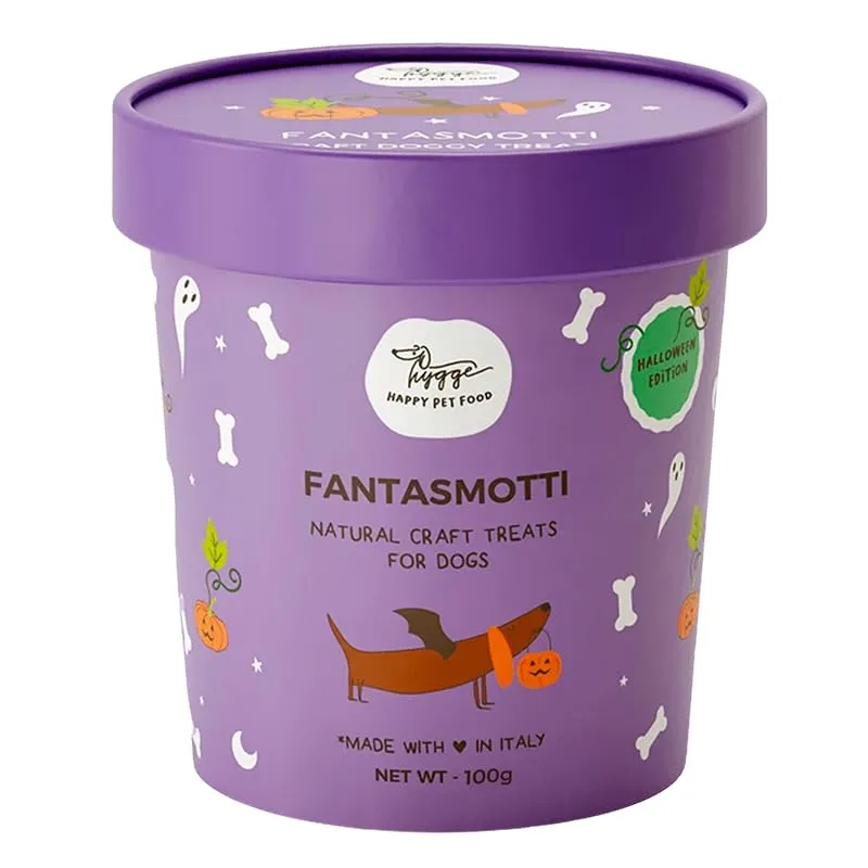 Hygge Dog Fantasmotti Biscotti di Halloween per Cani al Gusto Zucca, 3 Barattoli da 100 g - immagine 3