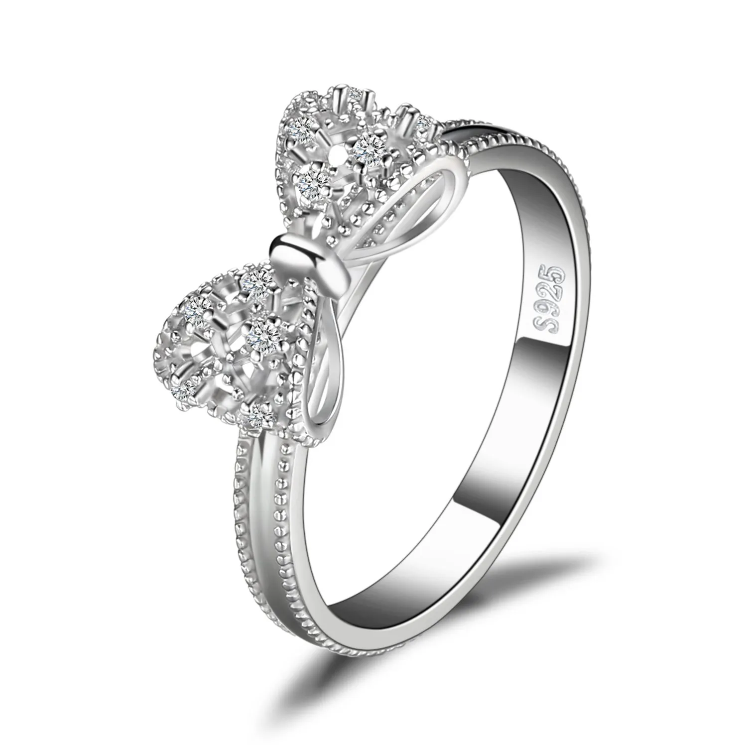 JewelryPalace Anello Donna in Argento 925 con Diamanti Simulati, Design Farfalla Nodo, Taglia 22 - immagine 1