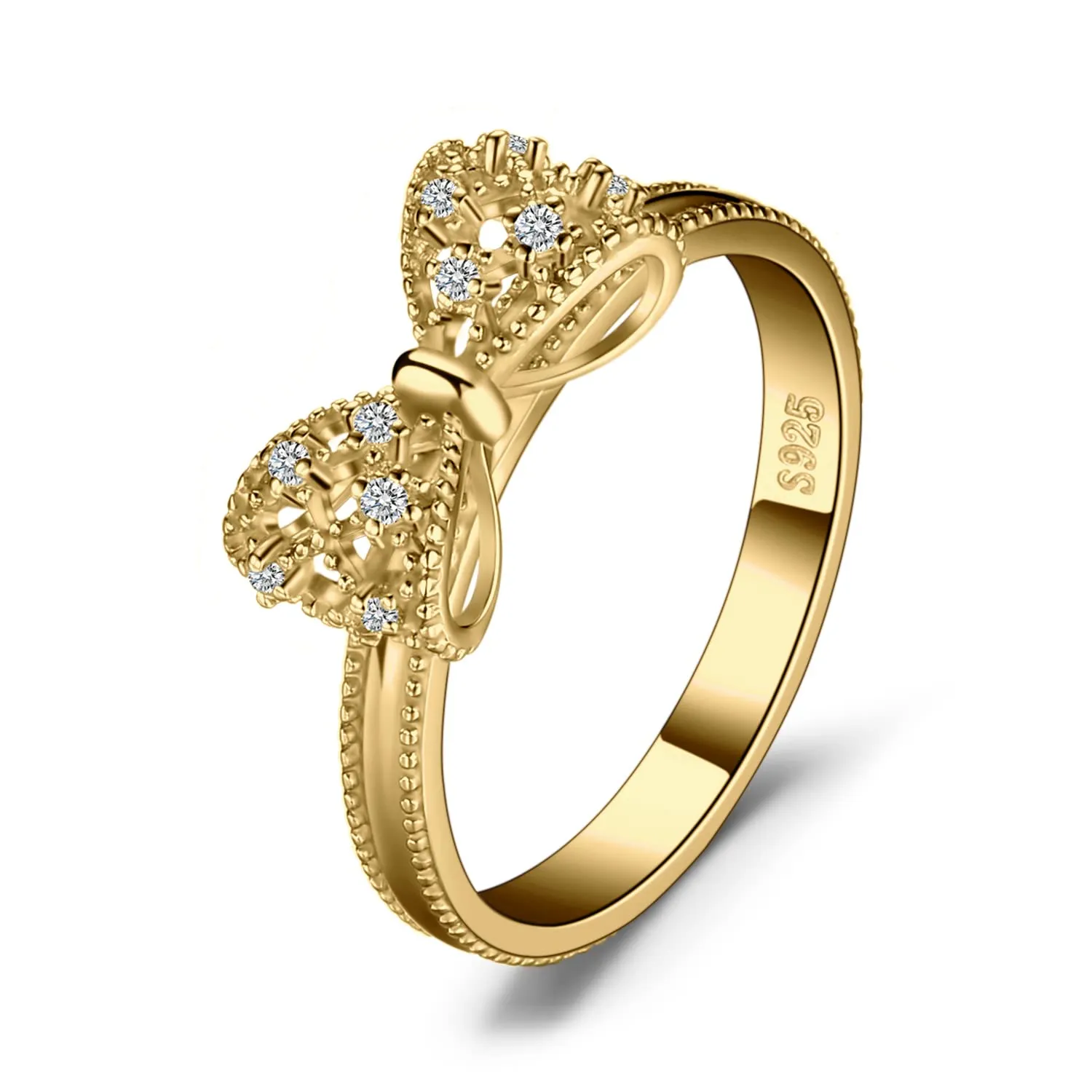 JewelryPalace Anello Donna Argento 925 Farfalla Nodo con Diamanti Simulati - immagine 1