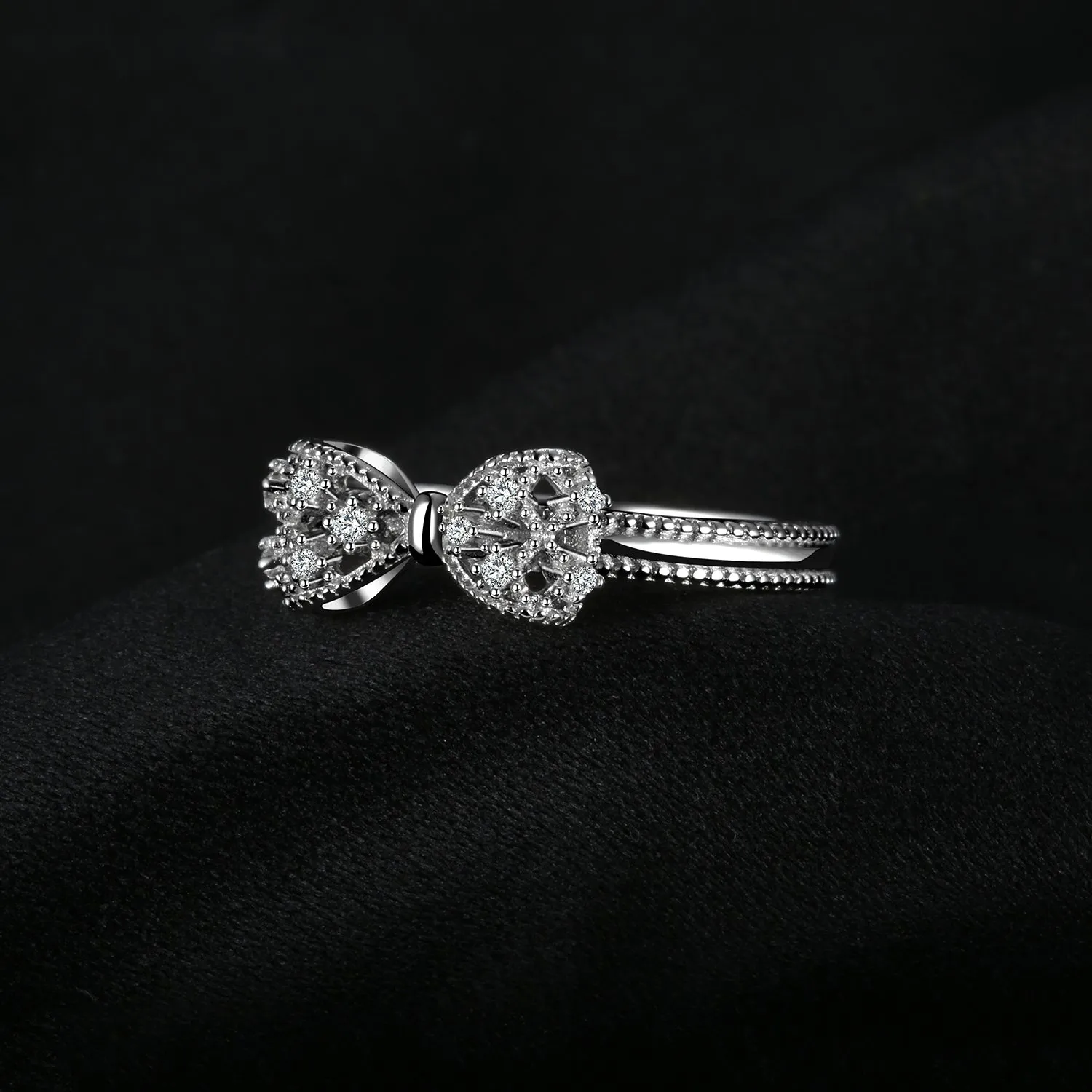 JewelryPalace Anello Donna placcato oro bianco 14K con farfalla e diamanti simulati, misura 14.5 - immagine 5