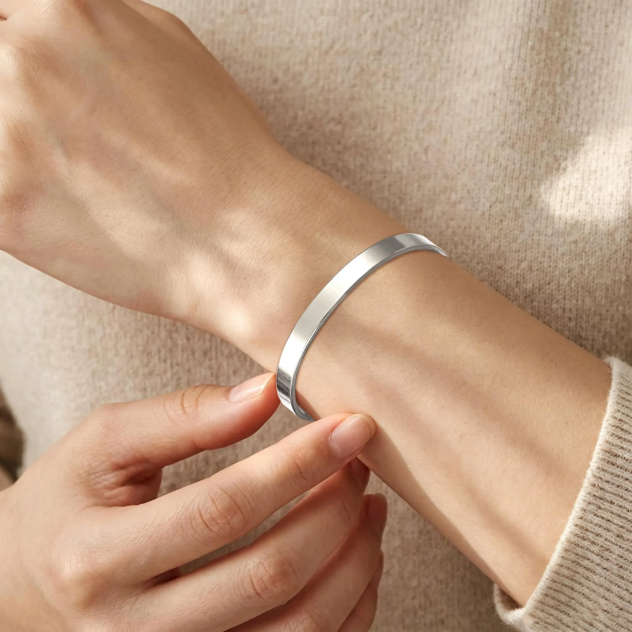 Rajputana Bracciale Donna in Acciaio Argento con Frase Tutto Passerà - immagine 2