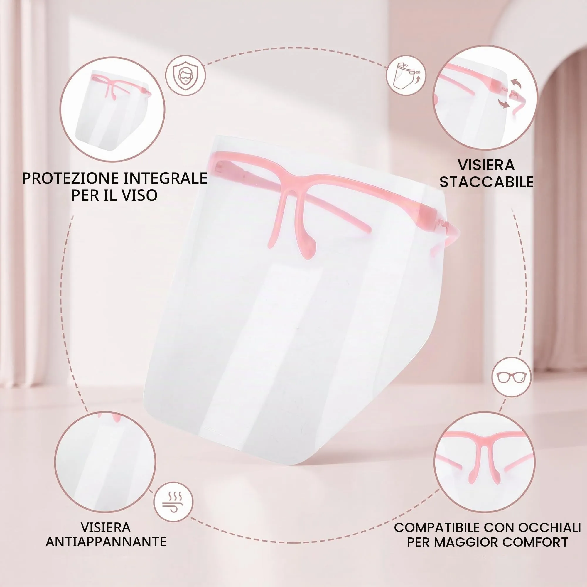 Cocoarm Visiera Protettiva Antiappannamento Regolabile, Kit 10 Pezzi - immagine 3