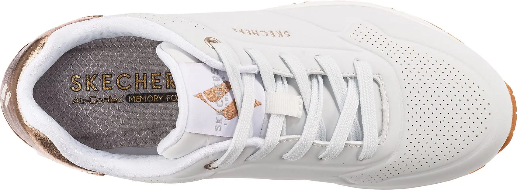 Skechers Uno Golden Air Sneakers Donna, White Black Gold, 40 EU - immagine 6