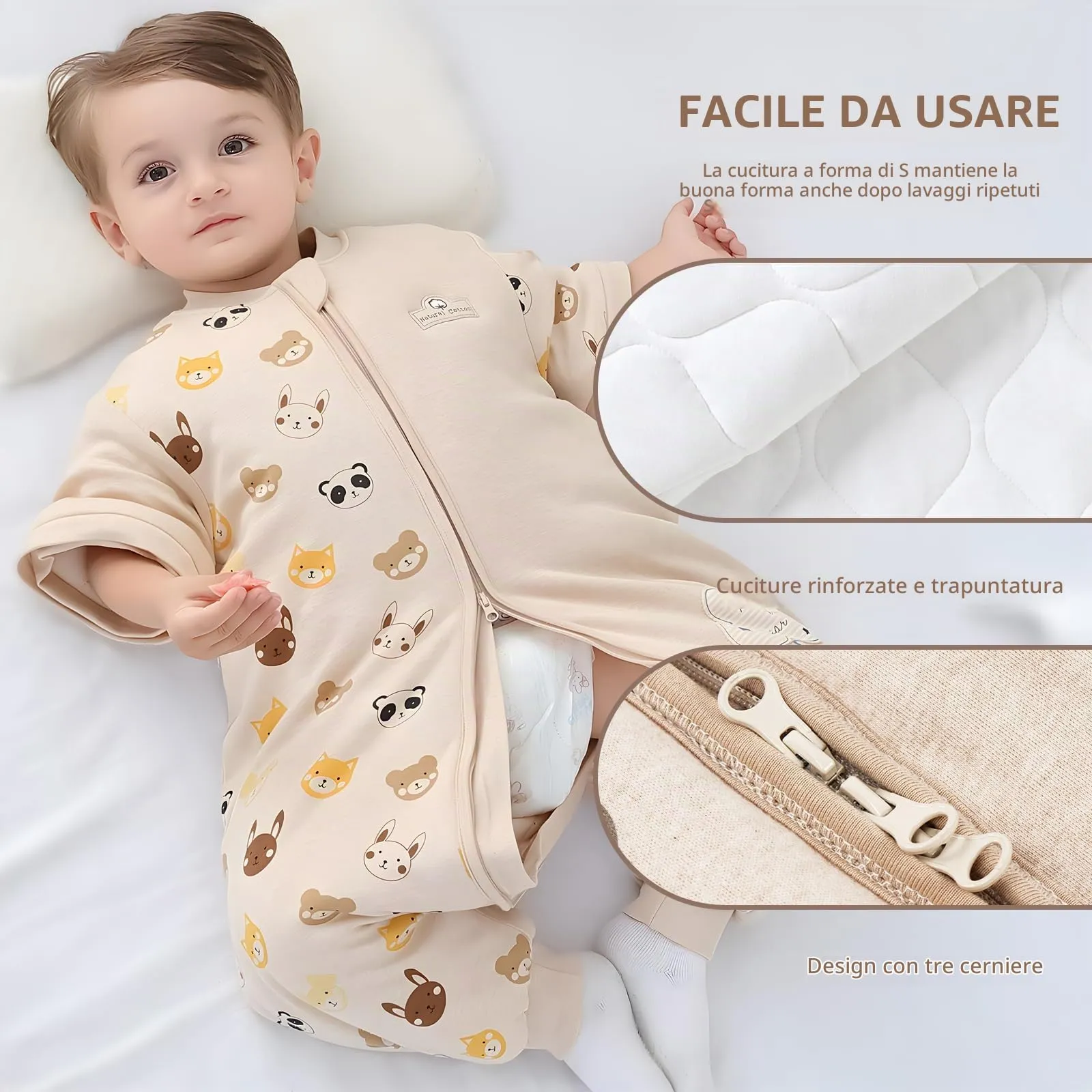 Mosebears Sacco Nanna con Gambe 2.5 Tog per Bambino, Foderato Invernale con Maniche Staccabili, Unisex - immagine 5