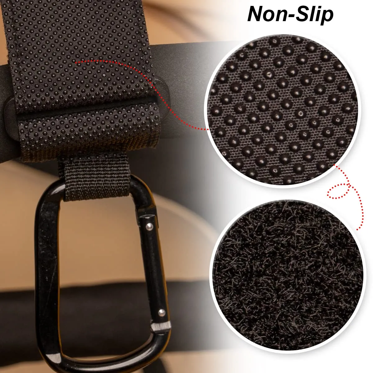 MaCla Ganci Passeggino Universali in Alluminio con Chiusura in Velcro, 4 Pezzi - immagine 4