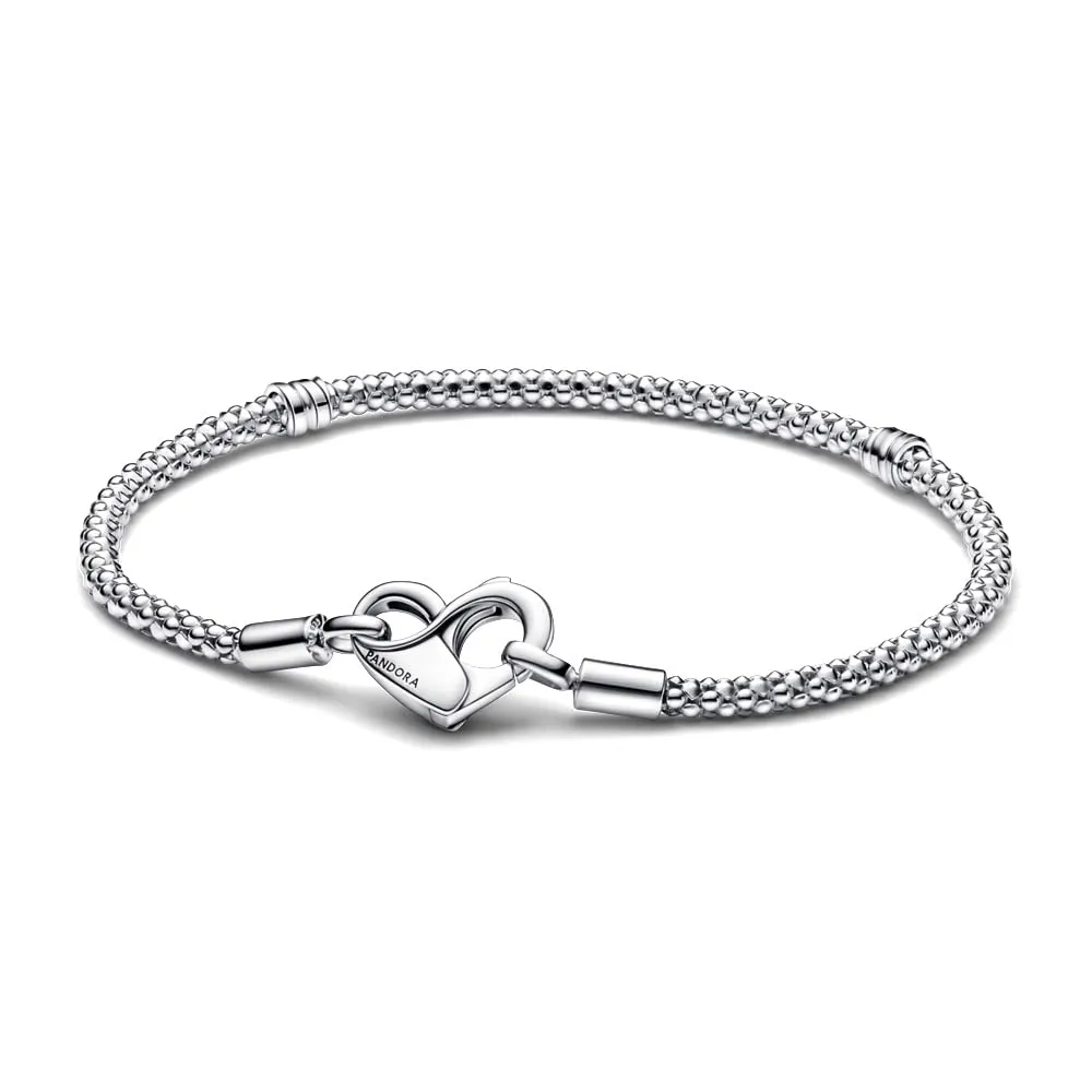 Pandora Moments Braccialetto a catena in argento sterling con chiusura a cuore, 18 cm - immagine 2