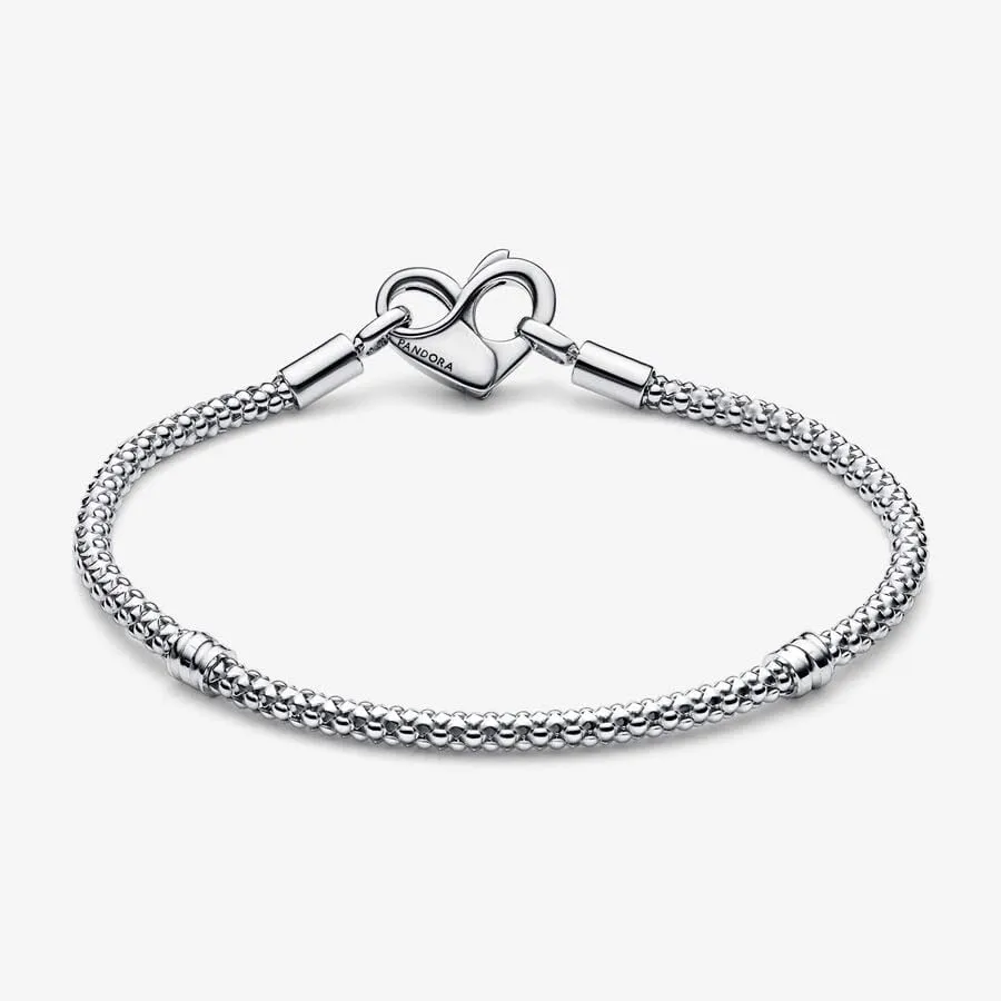 Pandora Moments Braccialetto a catena in argento sterling con chiusura a cuore, 18 cm - immagine 3