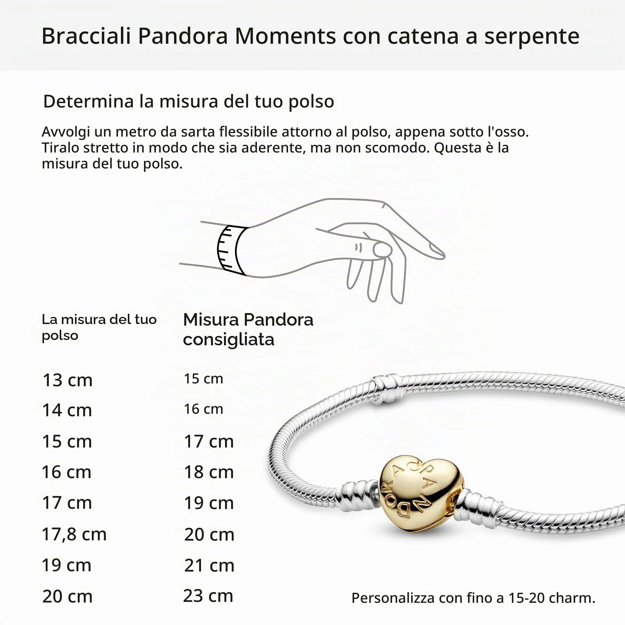 Pandora Bracciale con chiusura a cuore infinito in argento sterling, 20 cm, 592453C00-20 - immagine 6