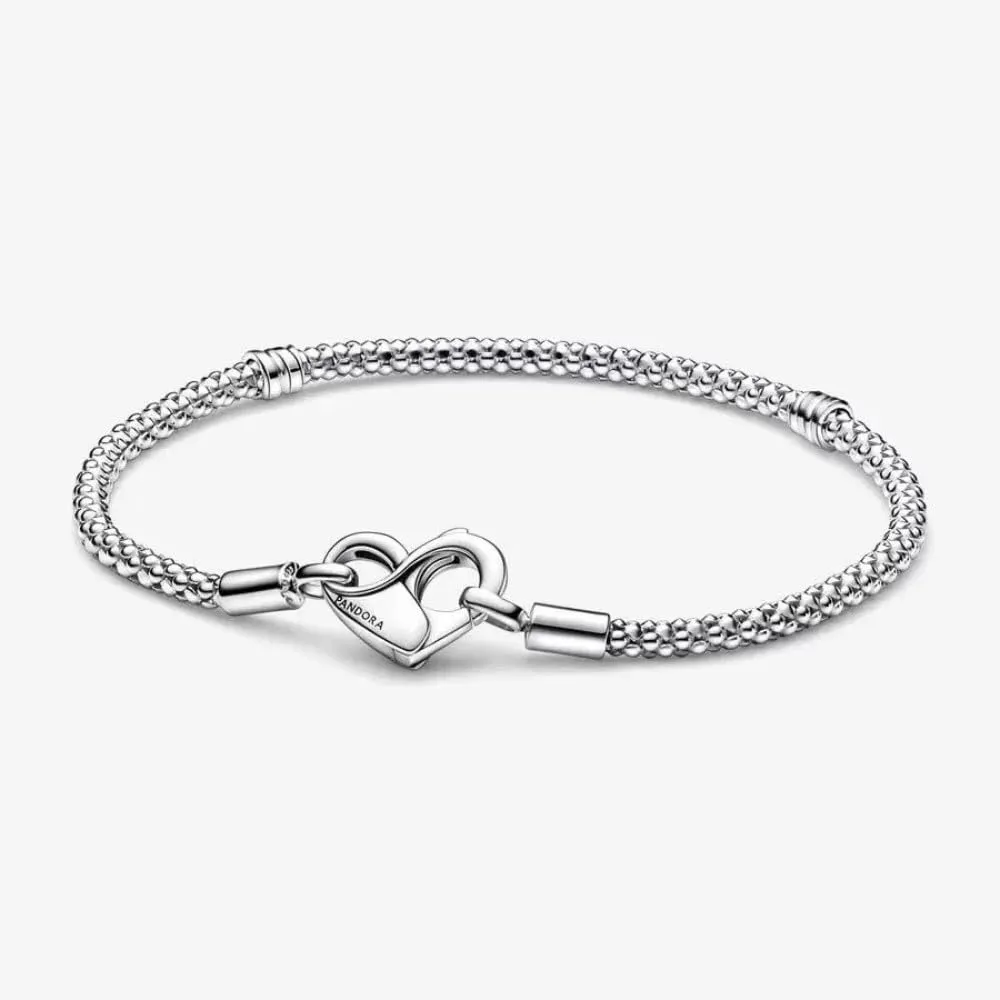 Pandora Moments Braccialetto a Catena in Argento Sterling con Chiusura a Cuore, 17 cm - immagine 2