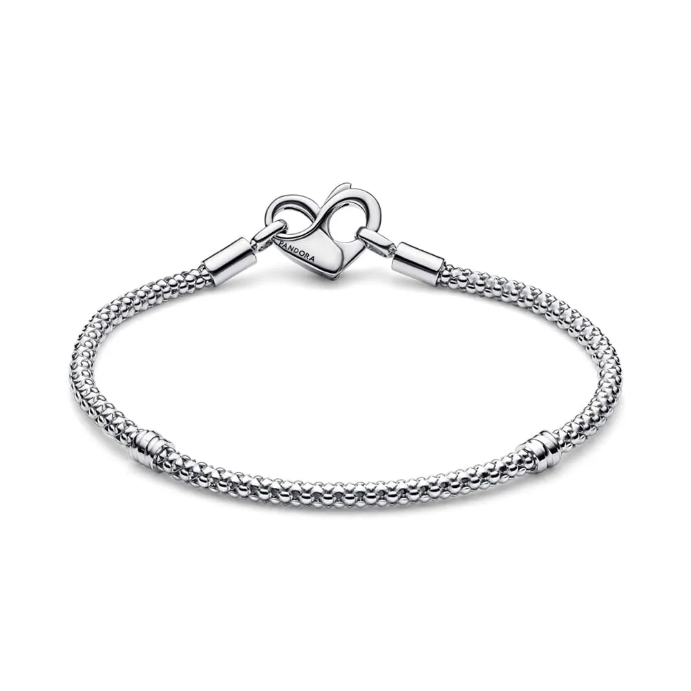 Pandora Braccialetto a catena Moments in argento sterling con chiusura a cuore, 16 cm - immagine 3
