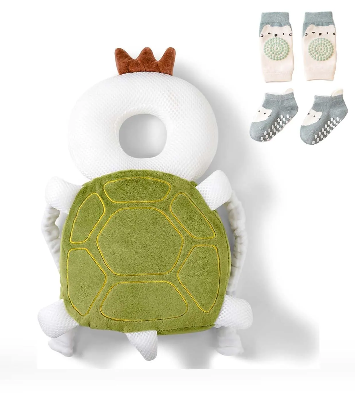 Bambebe Cuscino Anticaduta Protezione Testa per Neonato e Bambini Regolabile, Modello Tartaruga - immagine 1