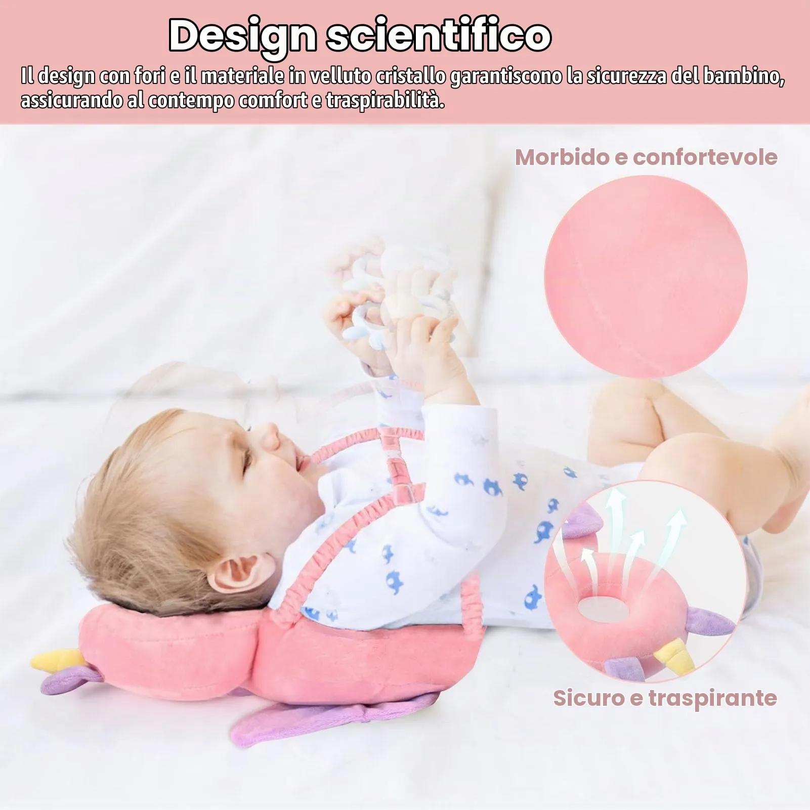 SEPSCO Protezione Testa e Schiena per Neonato, Zainetto Anticaduta Regolabile per Primi Passi - immagine 3