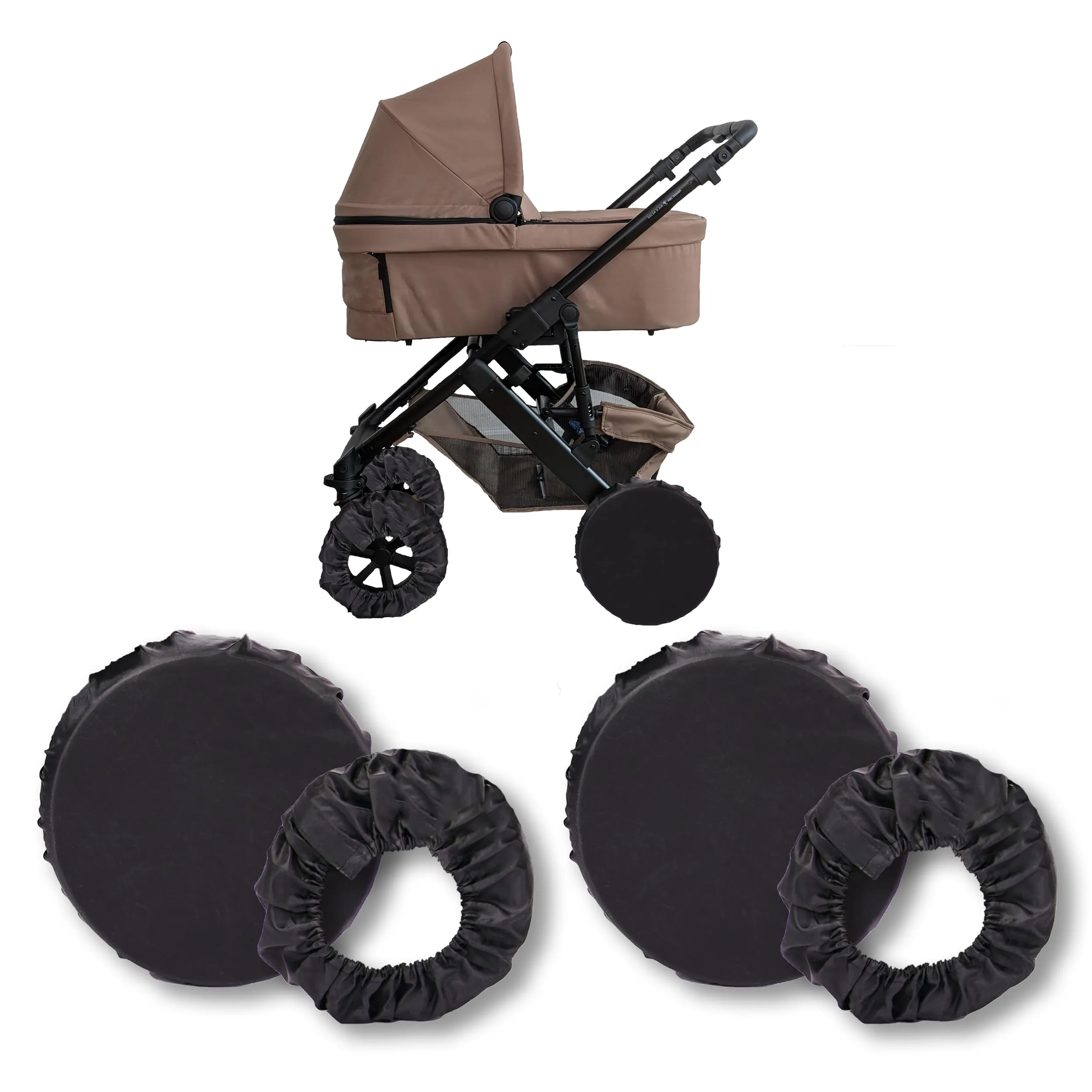 Zamboo Copriruota Passeggino Set 4 Coperture - Nero - immagine 1
