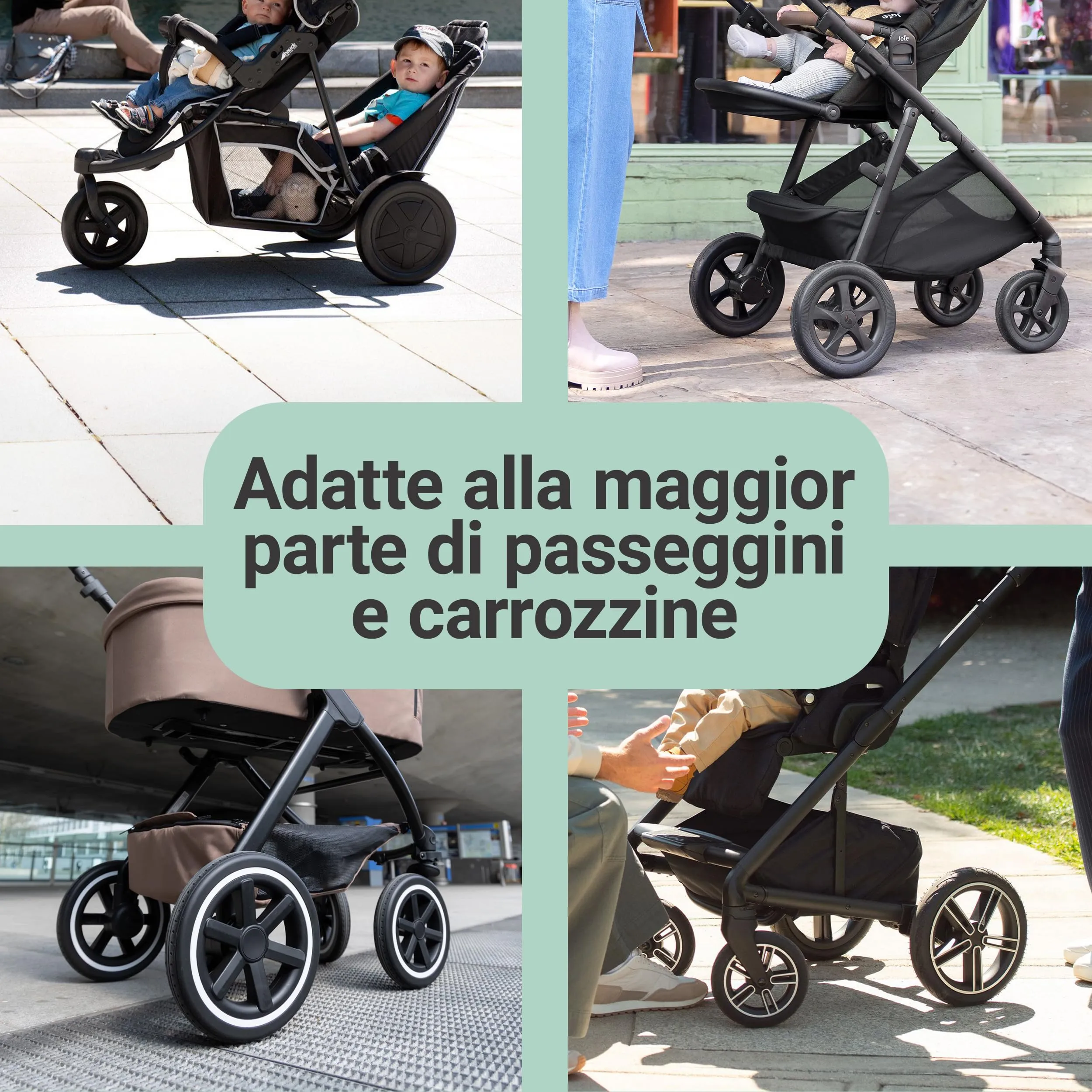 Zamboo Copriruota Passeggino Set 4 Coperture - Nero - immagine 2